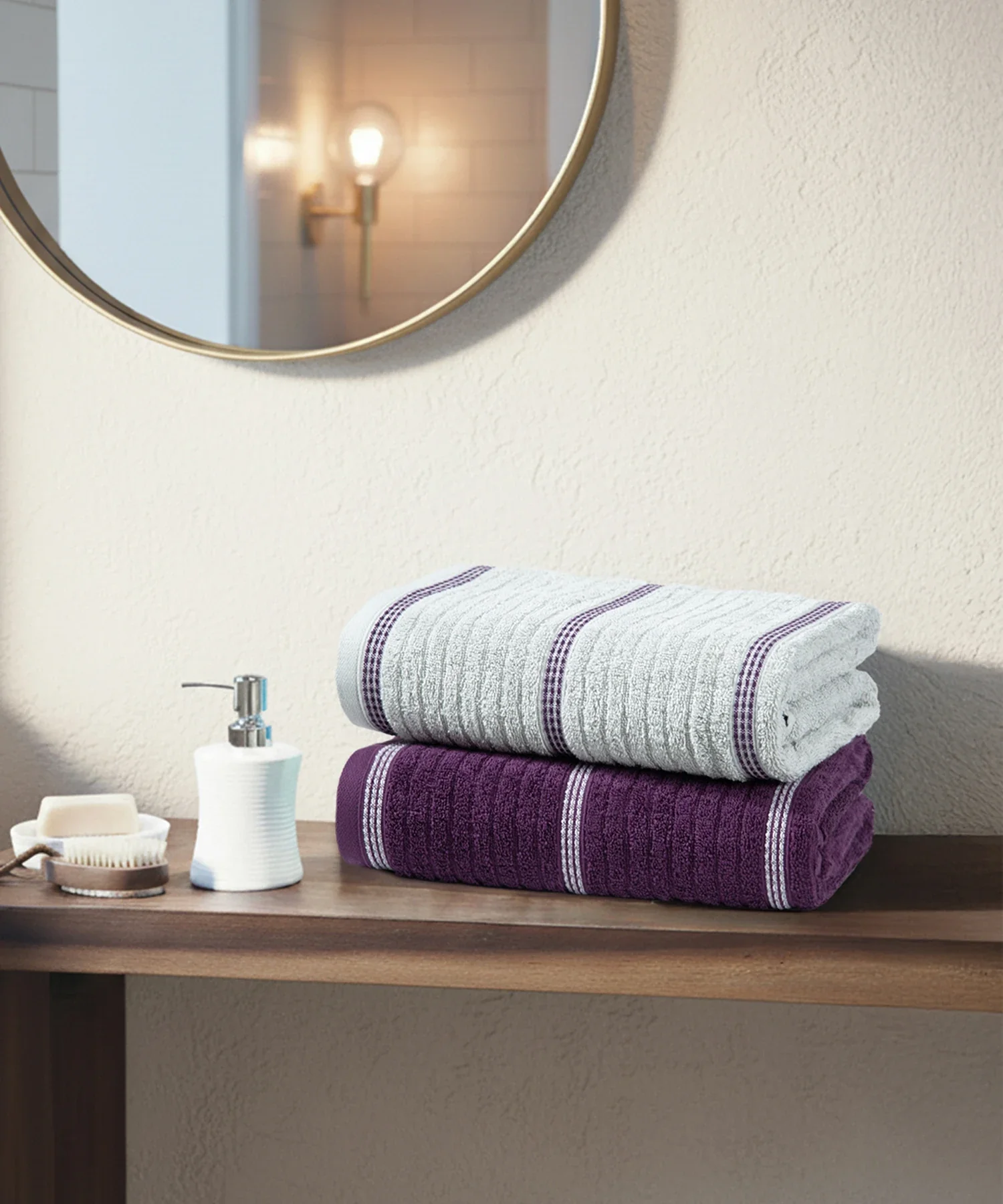 His & Her 2 PC Bath Towel Set, Adam & Eve|500 GSM Cotton - Image 2