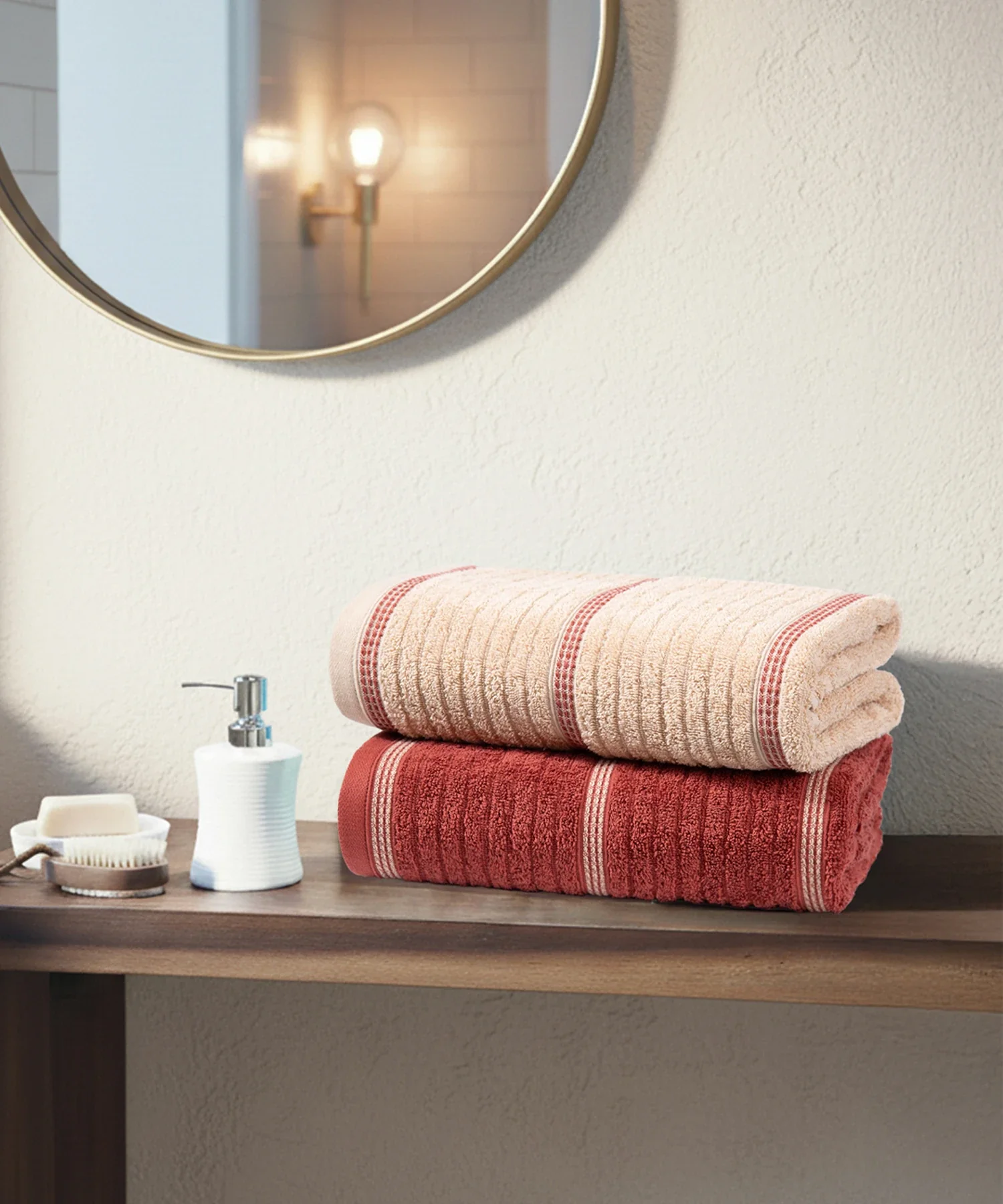 His & Her 2 PC Bath Towel Set, Suger & Spice|500 GSM Cotton - Image 2