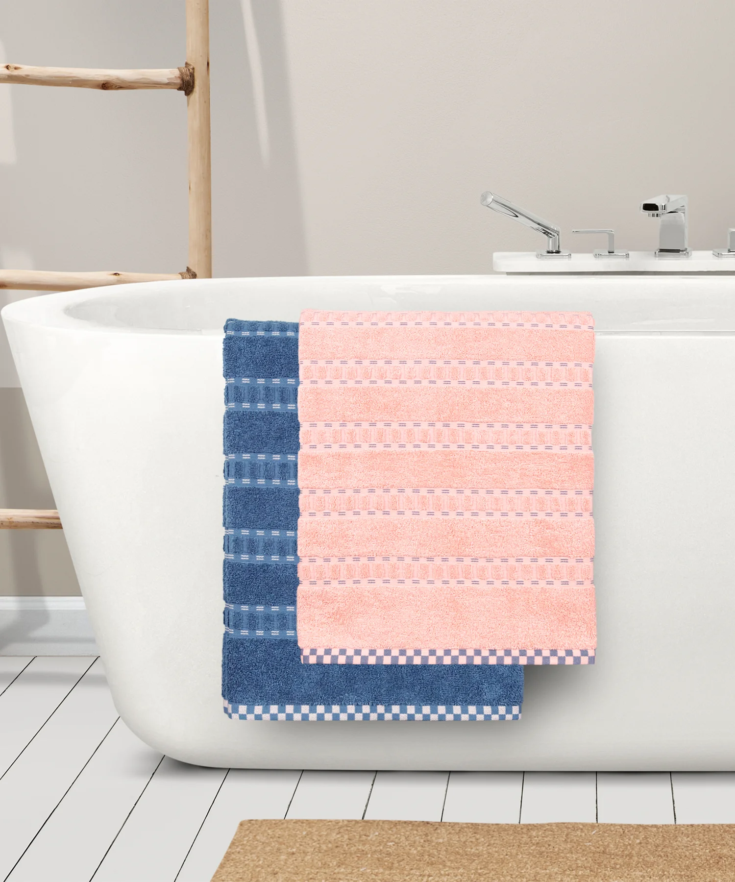 His & Her 2 PC Bath Towel Set, Candy & Floss|500 GSM Cotton