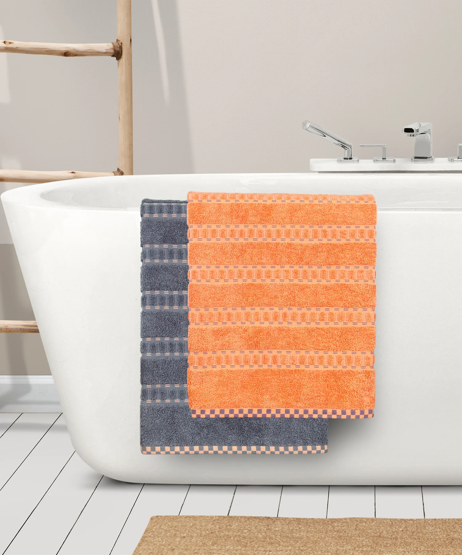 His & Her 2 PC Bath Towel Set, Lock & Key|500 GSM Cotton