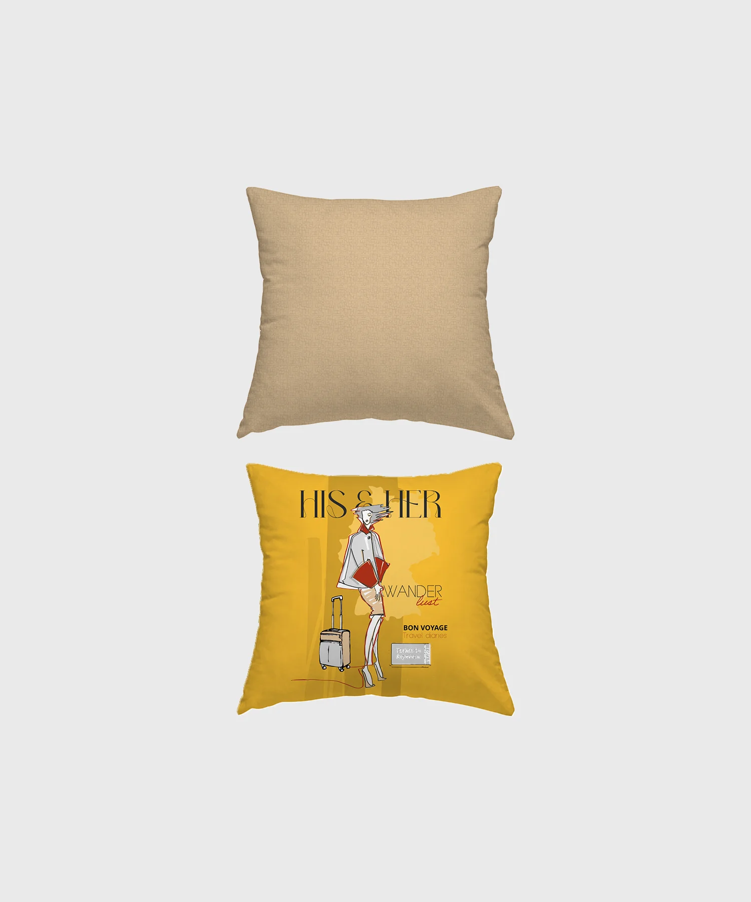 His & Her King Bedsheet Set, Be My Fries |144 TC Cotton| 2 Pillow Cover & 2 Cushion Covers - Image 5