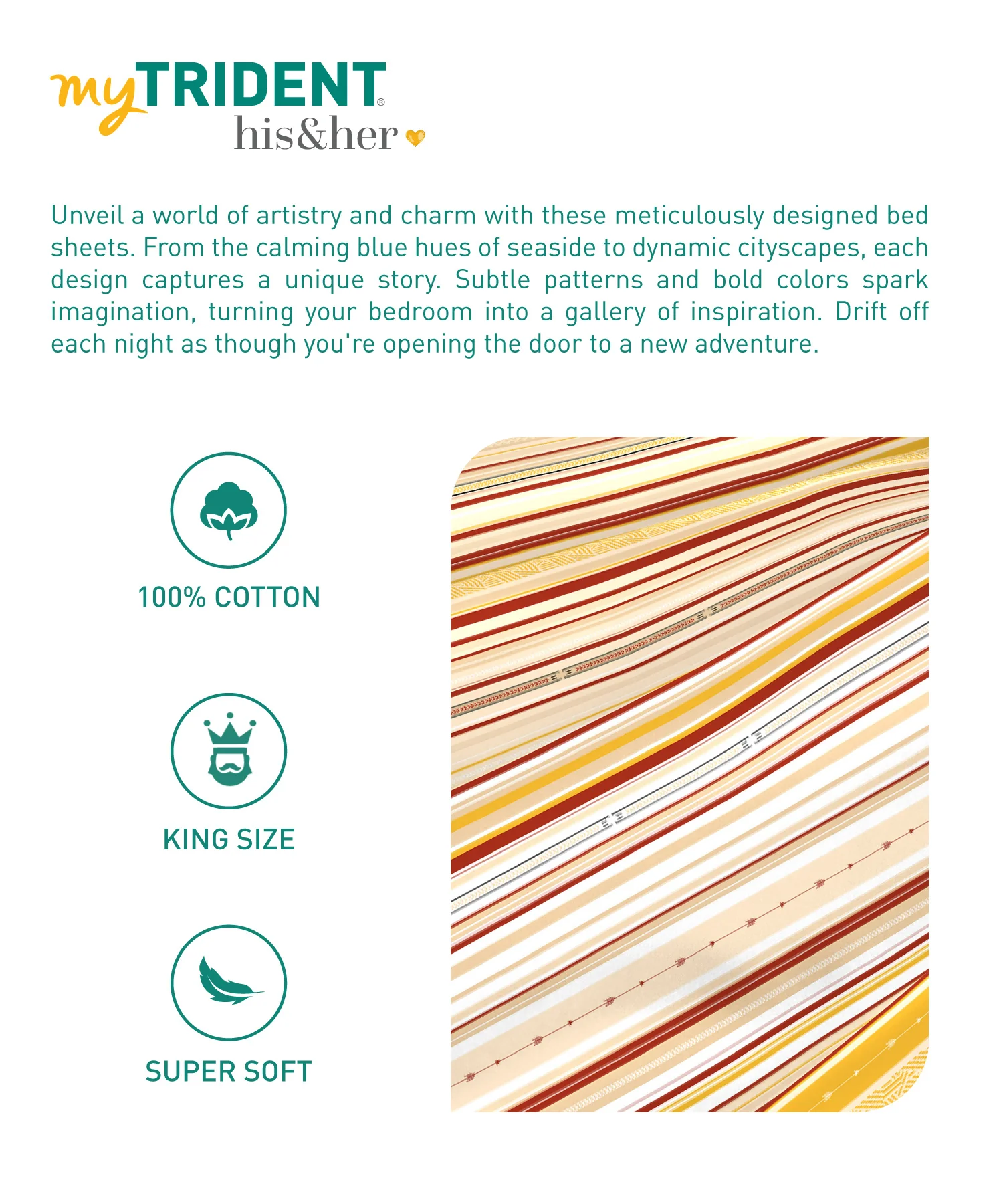 His & Her King Bedsheet Set, Be My Fries |144 TC Cotton| 2 Pillow Cover & 2 Cushion Covers - Image 6