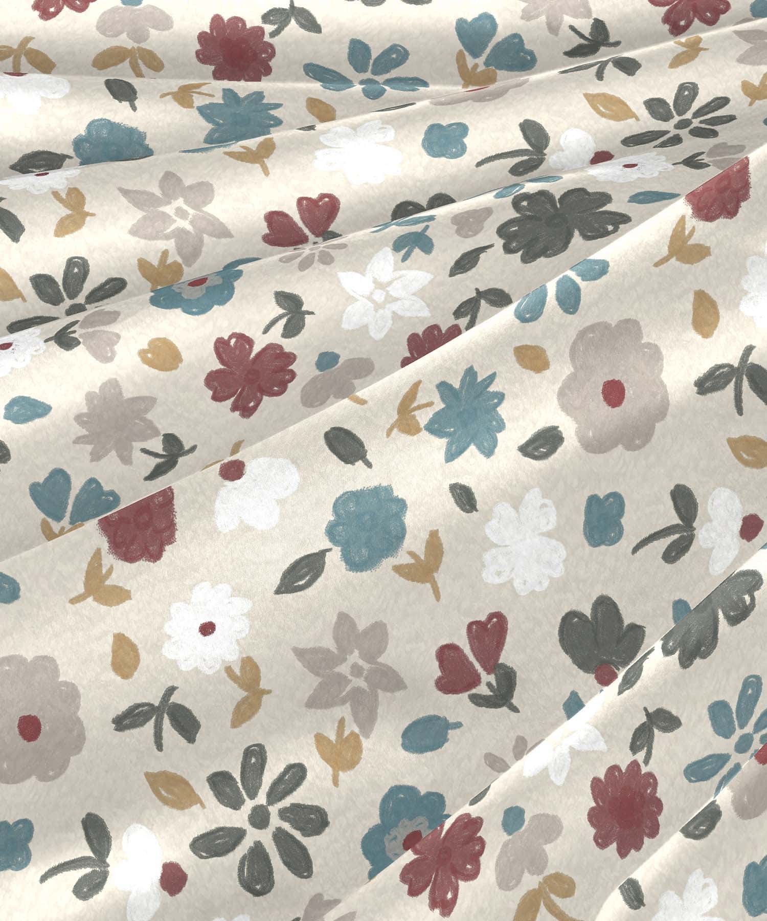 Home Essential Daphine Flannel King Bedsheet With 2 Pillow Cover, 144TC, 100% Micro Polyester, Printed, Beige - Image 3