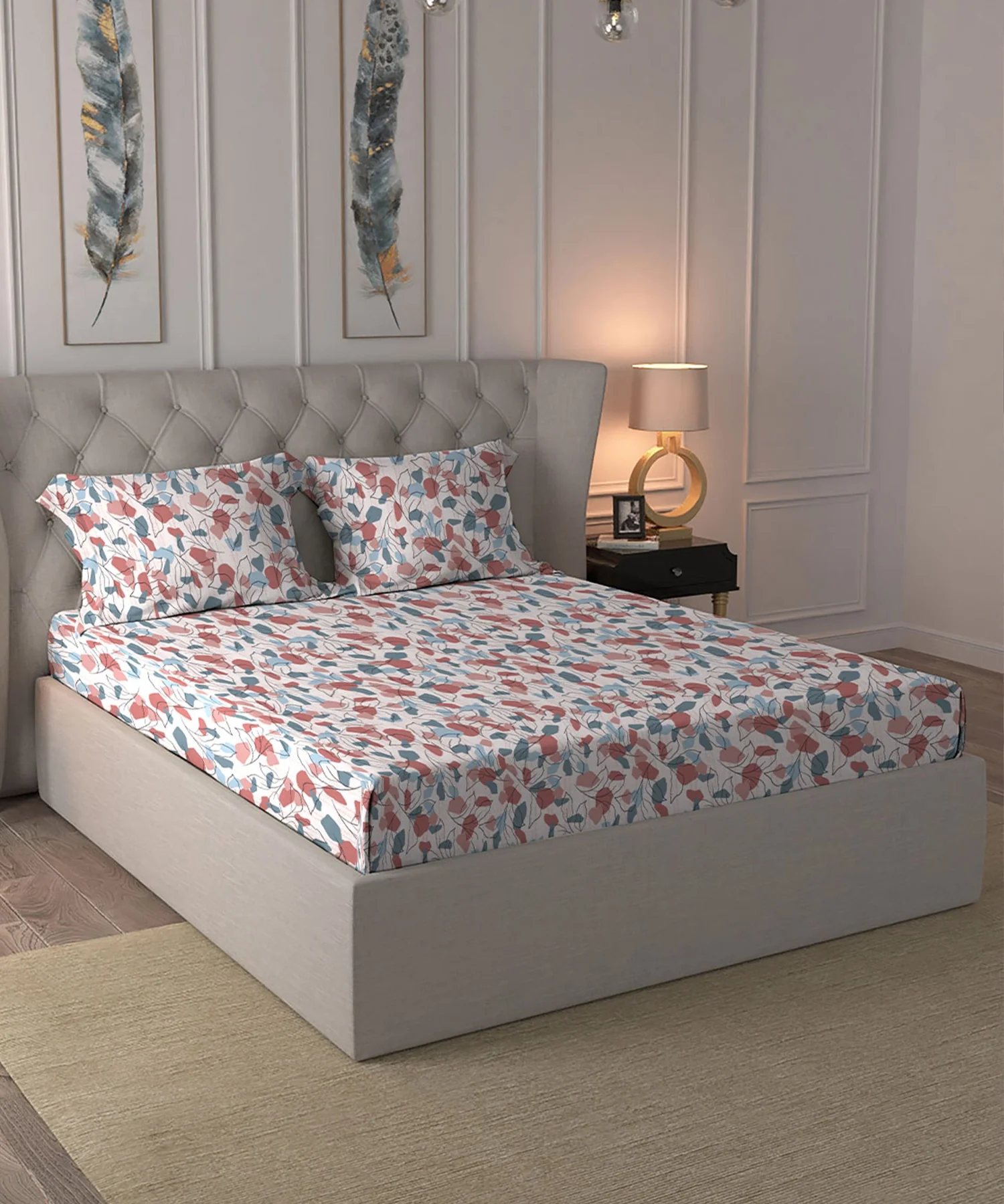 Home Essential Warm Fitted King Bedsheet, Eloise| 290 GSM Polyester|2 Pillow Covers - Image 2