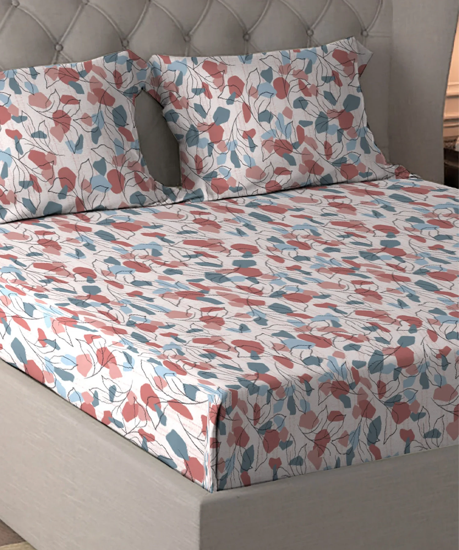 Home Essential Warm Fitted King Bedsheet, Eloise| 290 GSM Polyester|2 Pillow Covers - Image 3