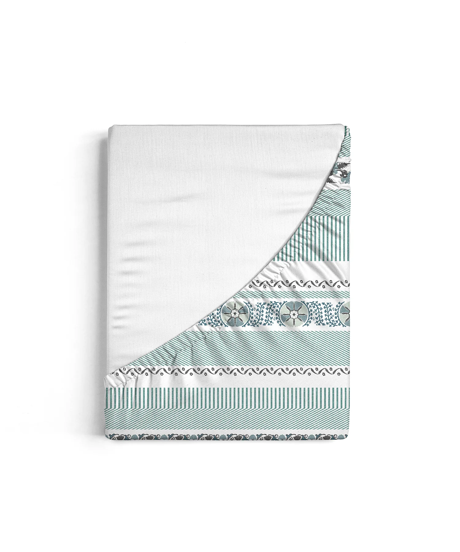 Home Essential Suzani King Fitted Bedsheet Set, Naqsh|144 TC Cotton| 2 Pillow Covers - Image 3