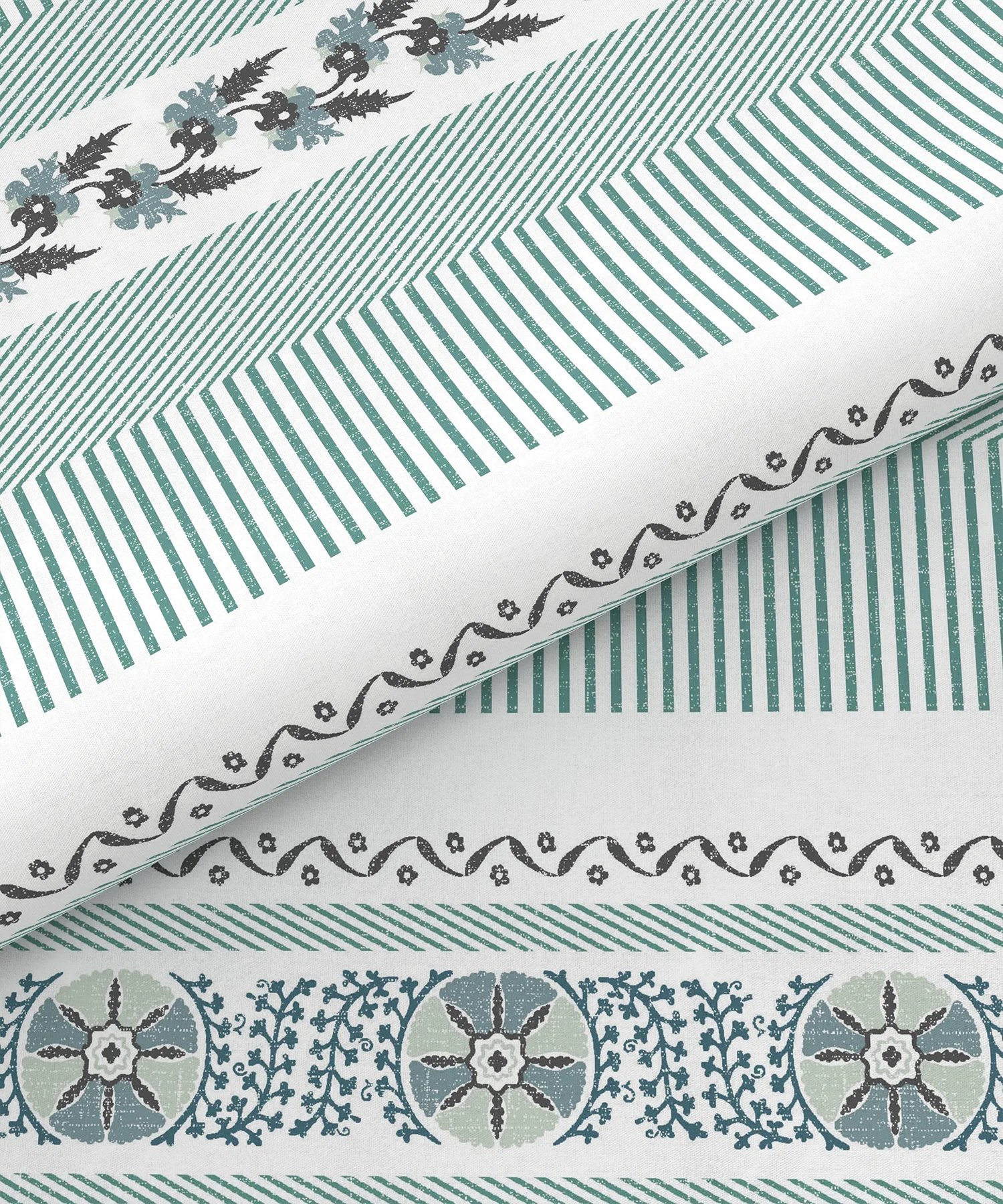 Home Essential Suzani King Fitted Bedsheet Set, Naqsh|144 TC Cotton| 2 Pillow Covers - Image 4