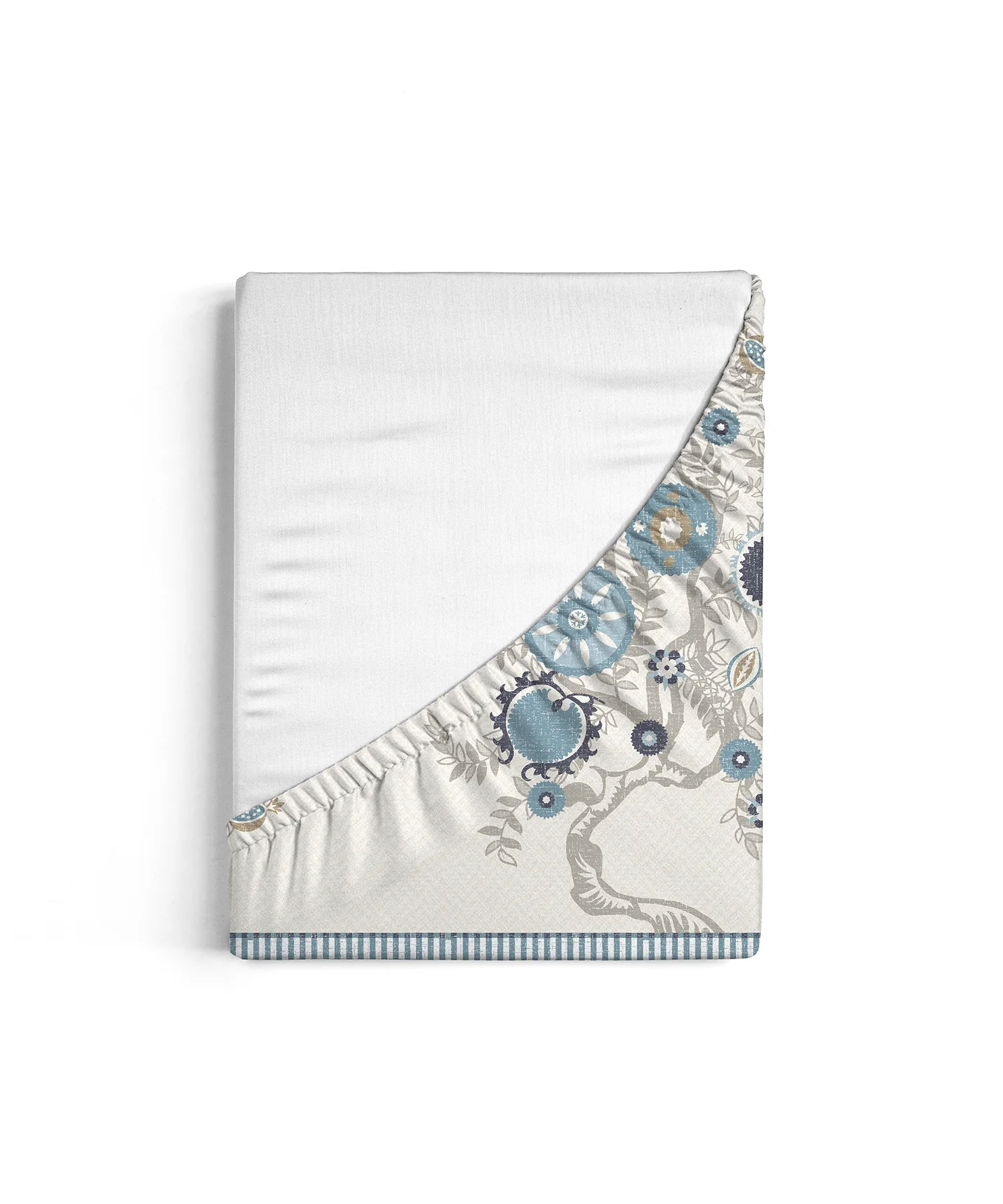 Home Essential Suzani King Fitted Bedsheet Set, Resham Raag|144 TC Cotton| 2 Pillow Covers - Image 3