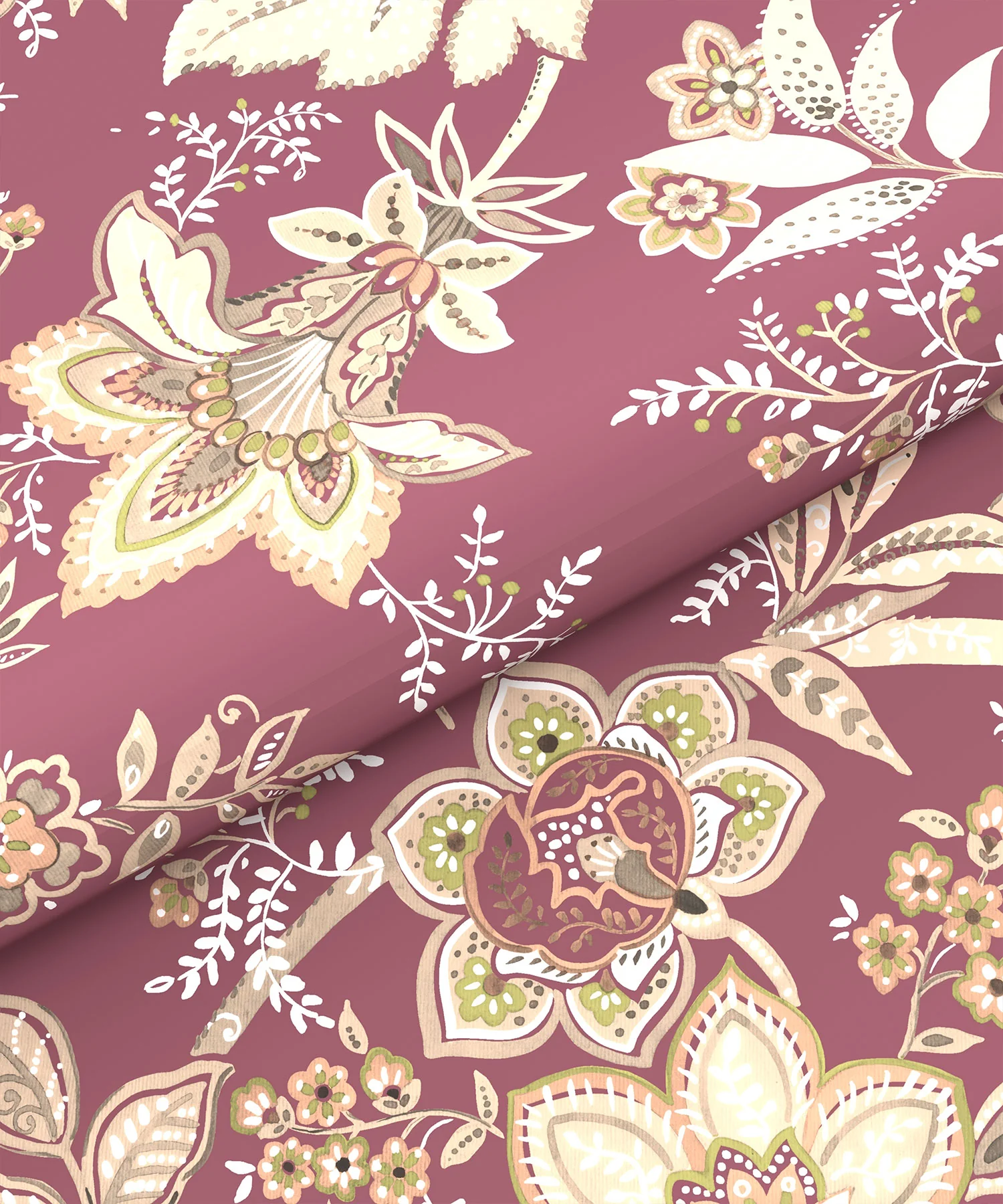 Home Essential King Printed Bedsheet, 144TC, 100% Cotton-Elaila Mauve - Image 7