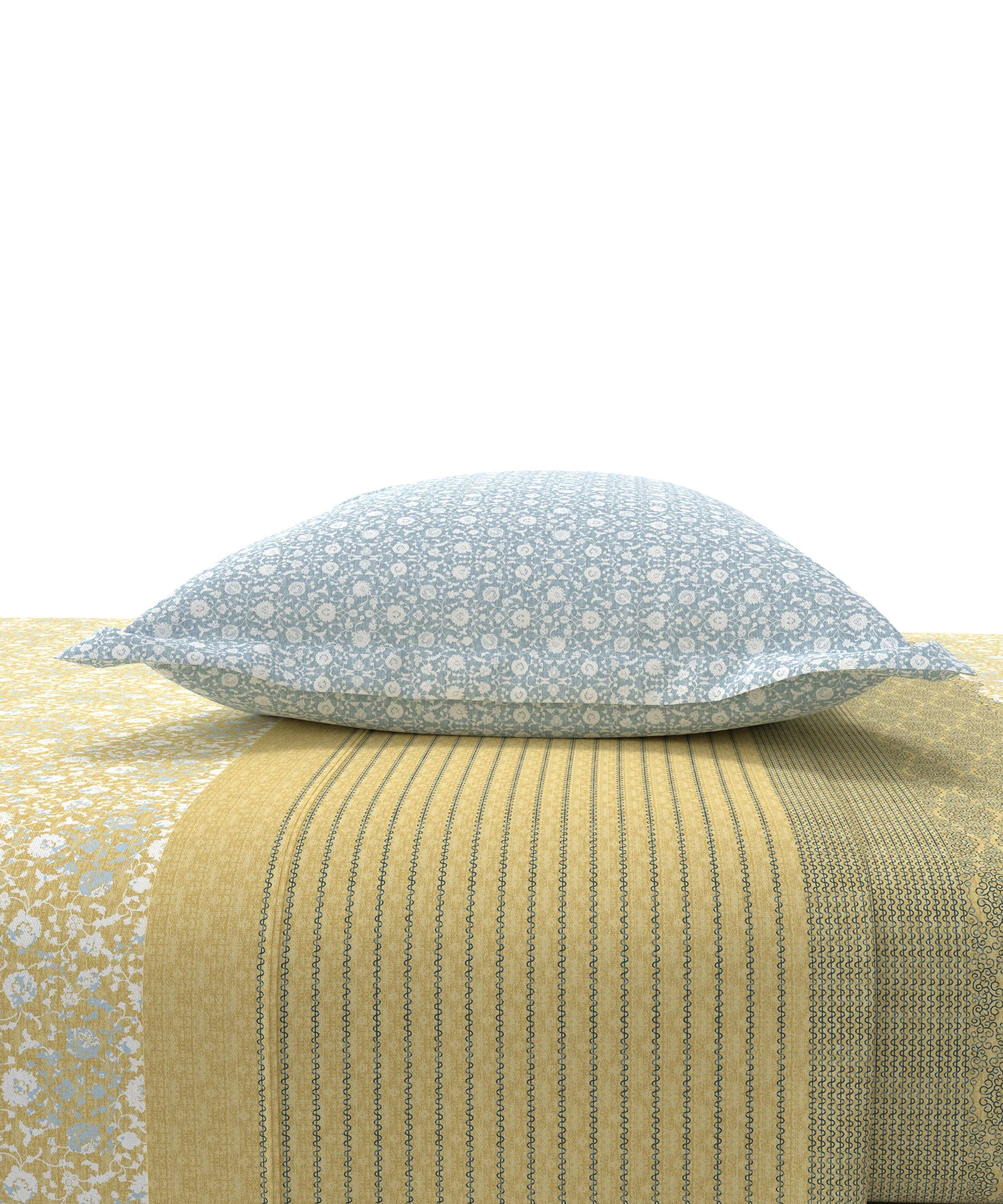 Home Essential King Printed Bedsheet, 144TC, 100% Cotton-Emaar Olive - Image 4