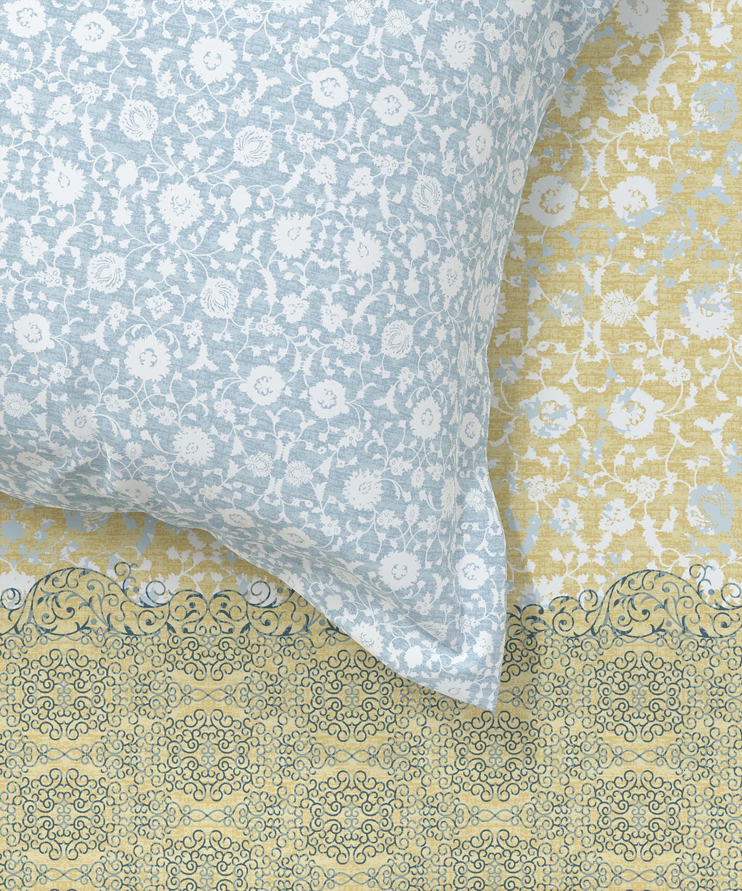Home Essential King Printed Bedsheet, 144TC, 100% Cotton-Emaar Olive - Image 5