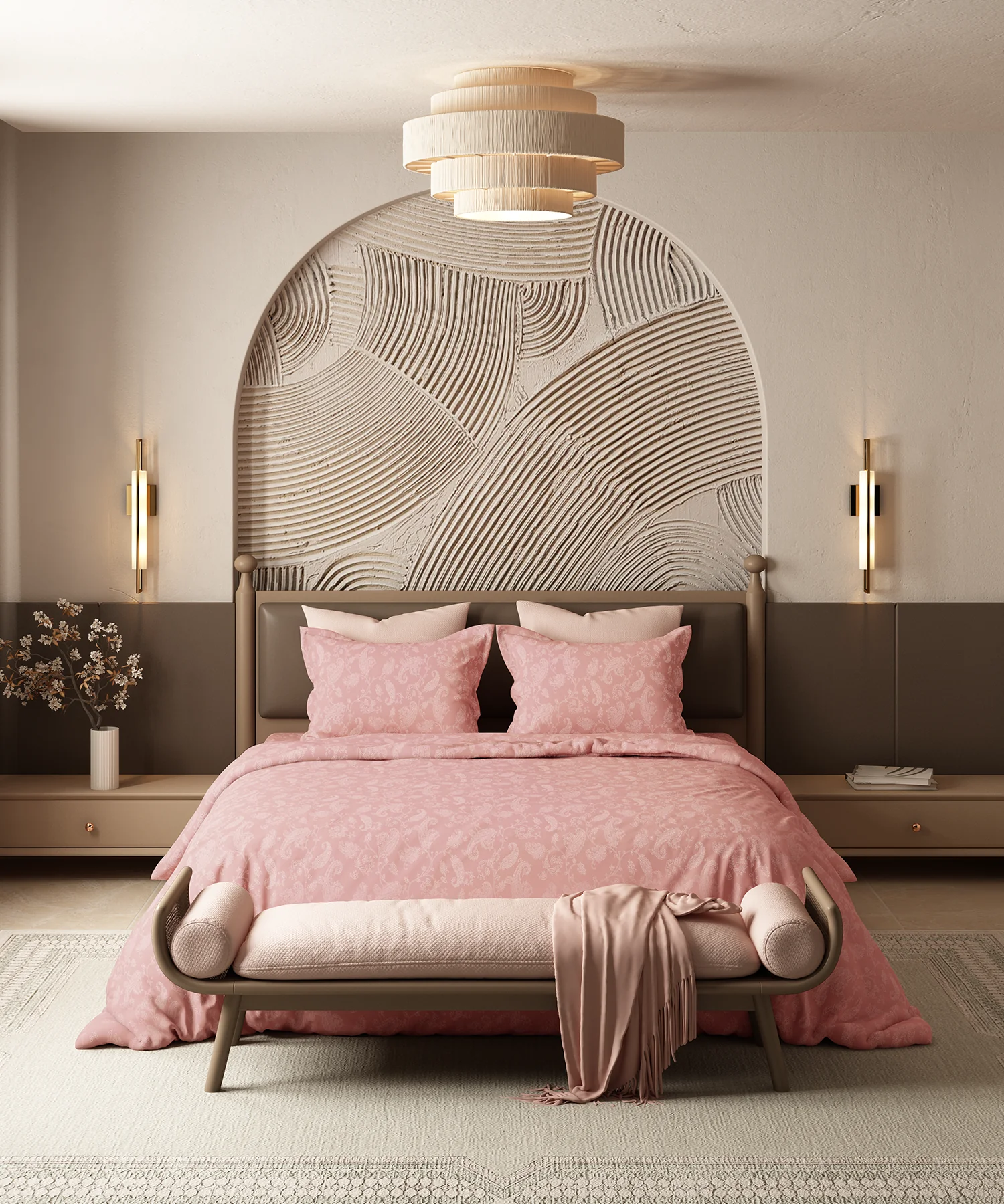 Home Essential Pastel Poetry Floral King Bedsheet, NITARA PEONY|144TC Cotton| 2 Pillow Covers - Image 2