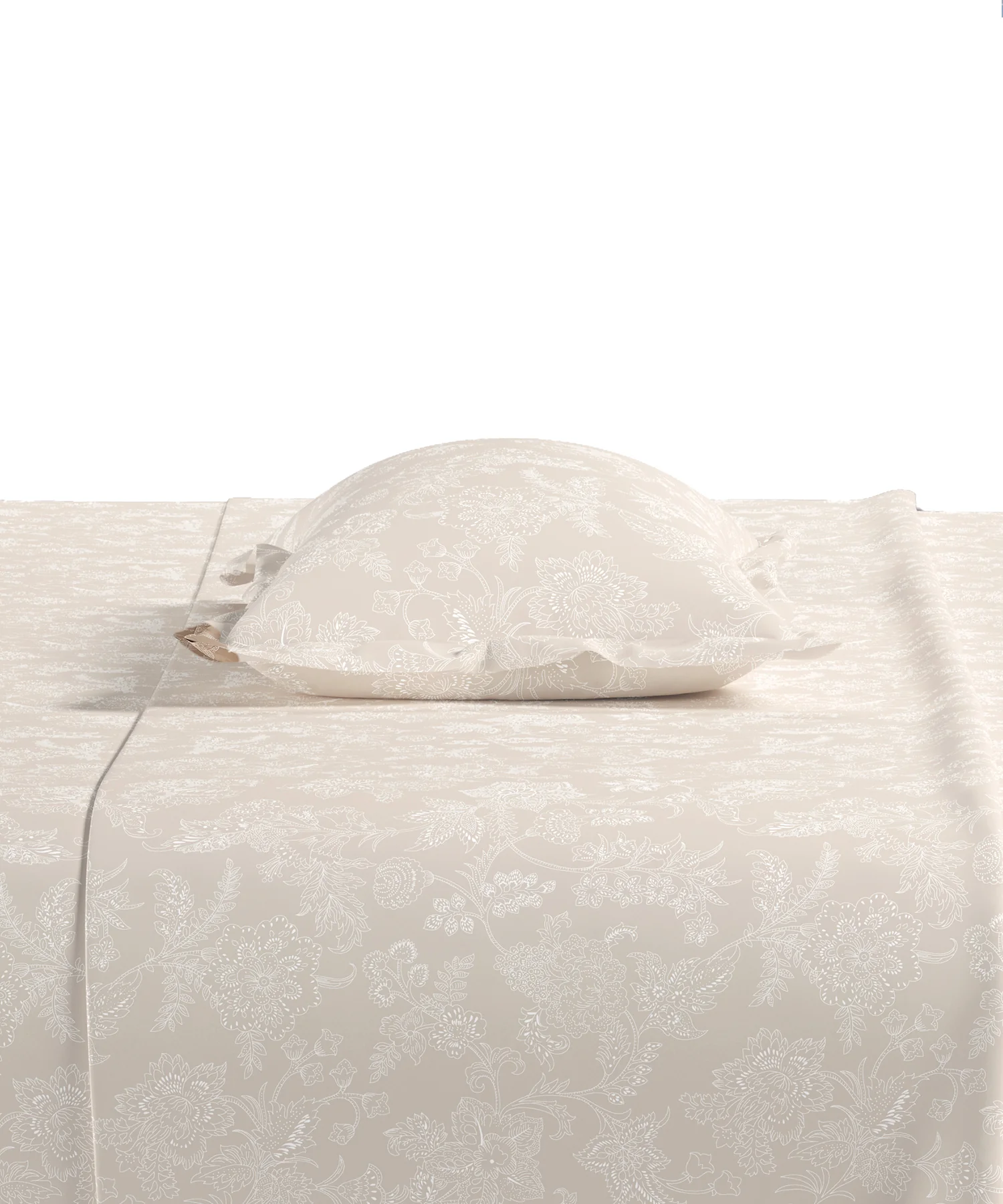 Home Essential Pastel Poetry Floral King Fitted Bedsheet,IRAJA BUTTER|144TC Cotton| 2 Pillow Covers - Image 3