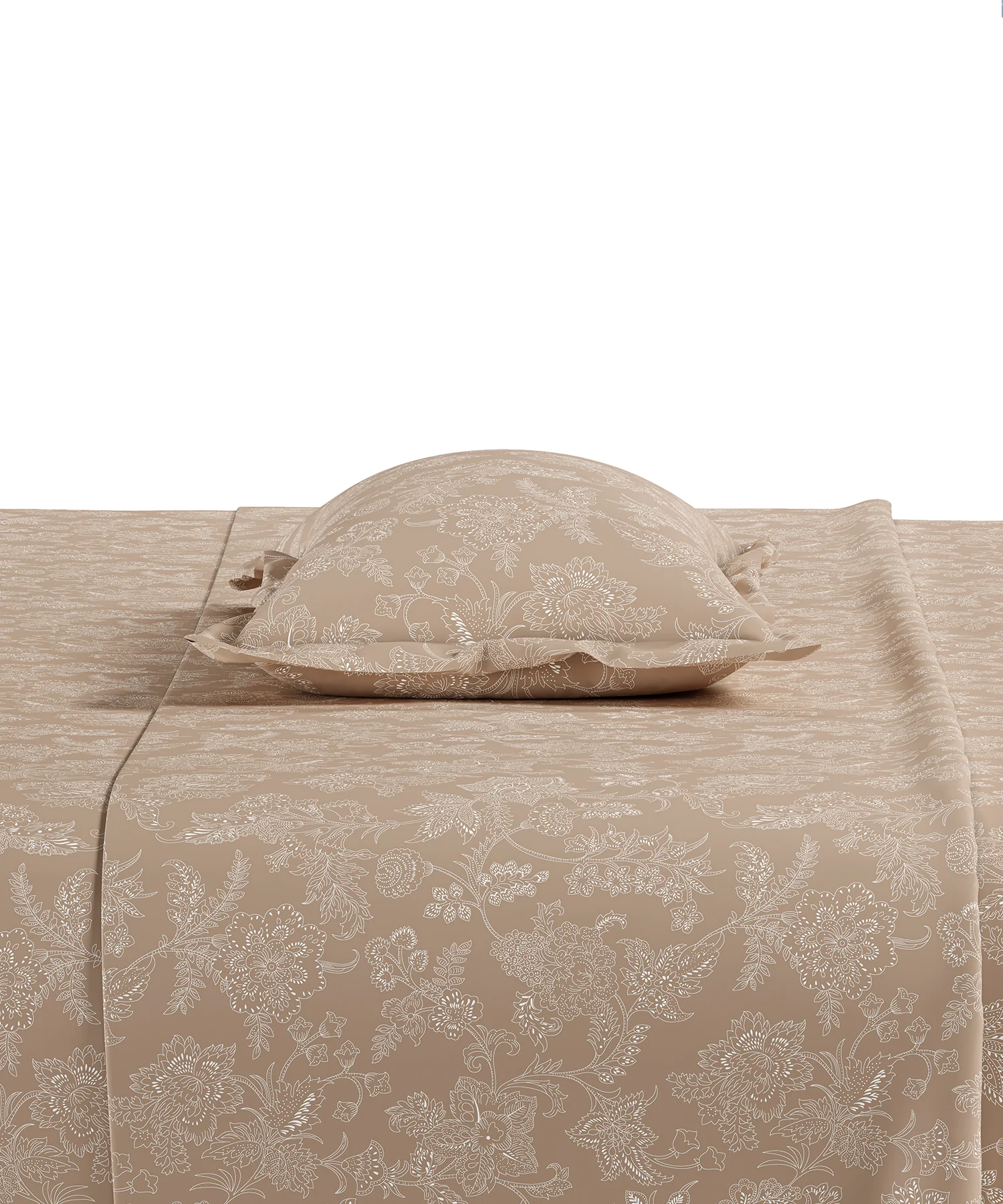 Home Essential Pastel Poetry Floral King Bedsheet, IRAJA BISCOFF|144TC Cotton| 2 Pillow Covers - Image 5