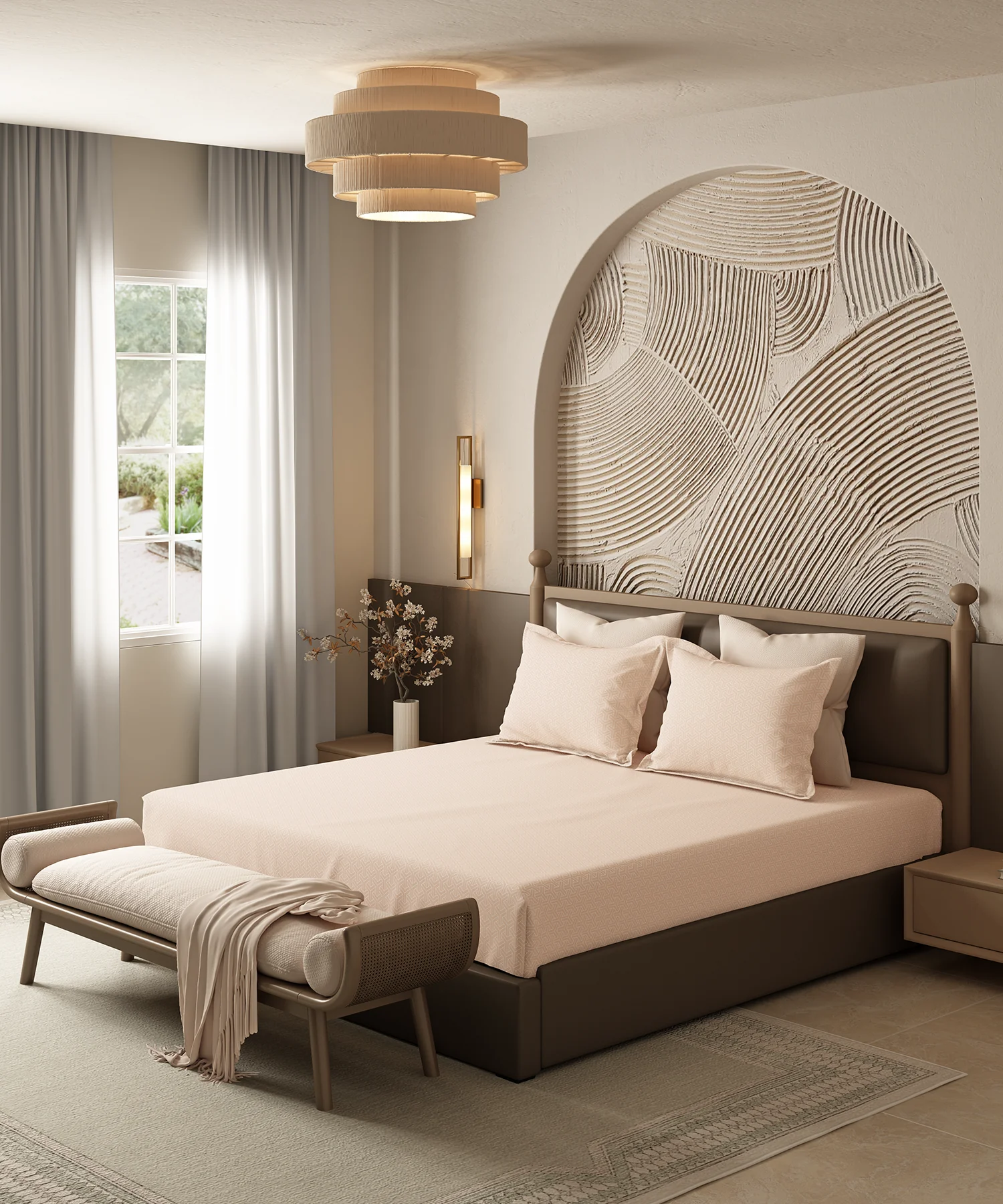 Home Essential Pastel Poetry Geo Bedsheet, Maison Marmalade|144TC Cotton| 2 Pillow Covers - Image 4
