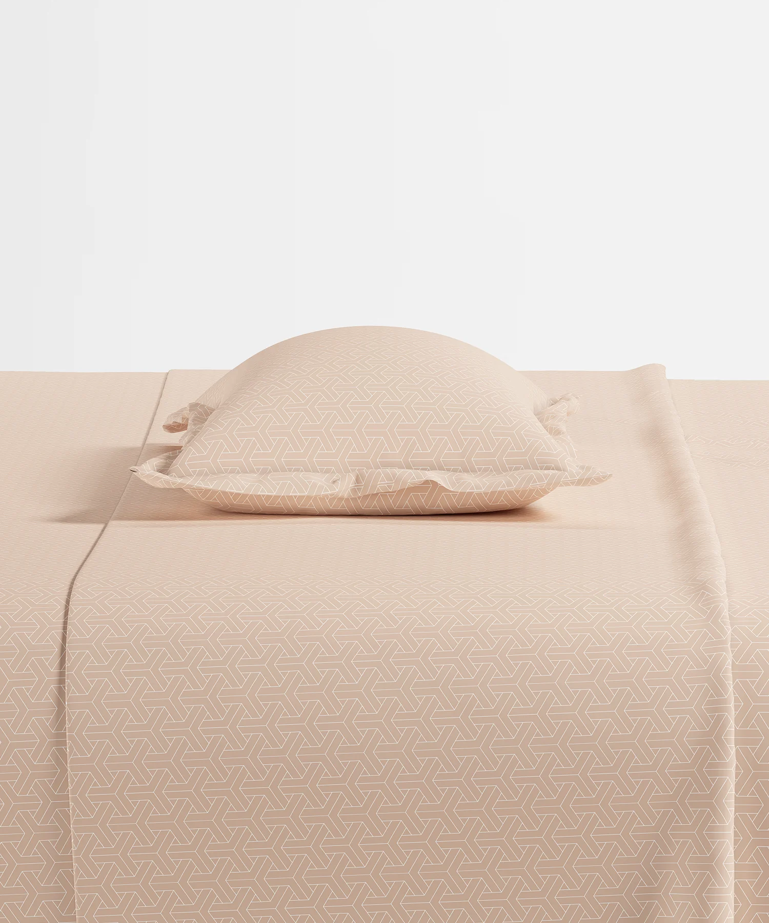 Home Essential Pastel Poetry Geo Bedsheet, Maison Marmalade|144TC Cotton| 2 Pillow Covers - Image 5