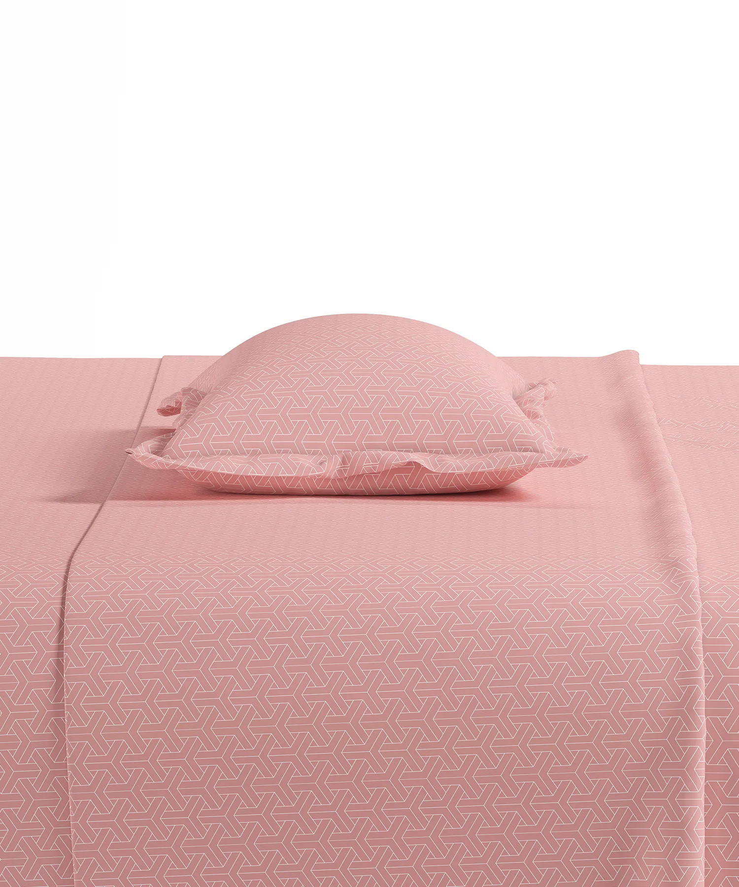 Home Essential Pastel Poetry Geo King Bedsheet, Maison Peony|144TC Cotton| 2 Pillow Covers - Image 5