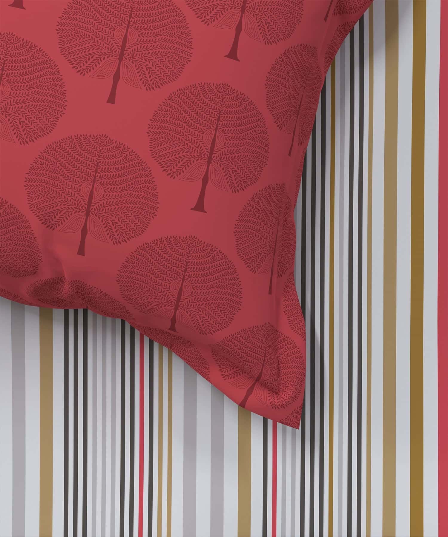 Home Essential Queen Bedsheet Set,144 Tc,Miramar Coral - Image 5