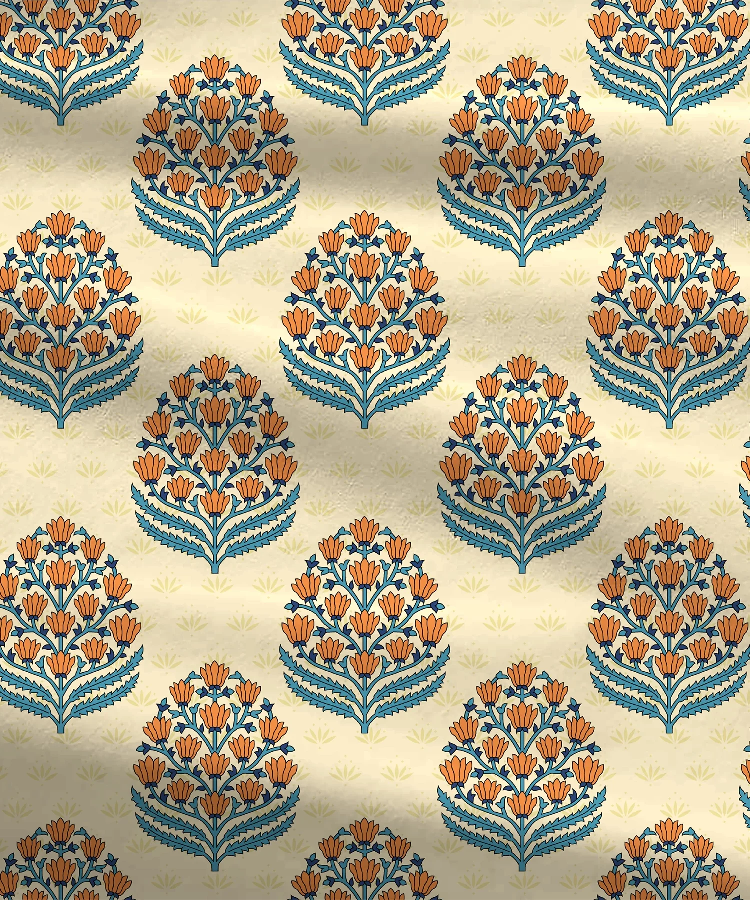Home Essential Royal Bloom Queen Bedsheet Set, Dhalia Orange| 144TC Cotton| 2 Pillow Covers - Image 7
