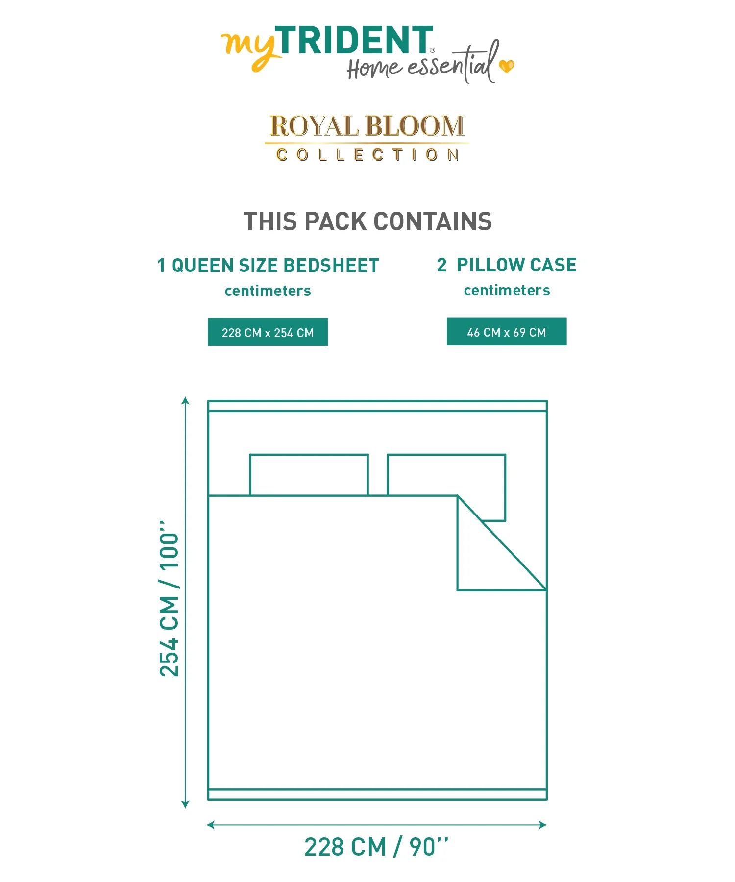 Home Essential Royal Bloom Queen Bedsheet Set, Gilded Dream Orange| 144TC Cotton| 2 Pillow Covers - Image 9