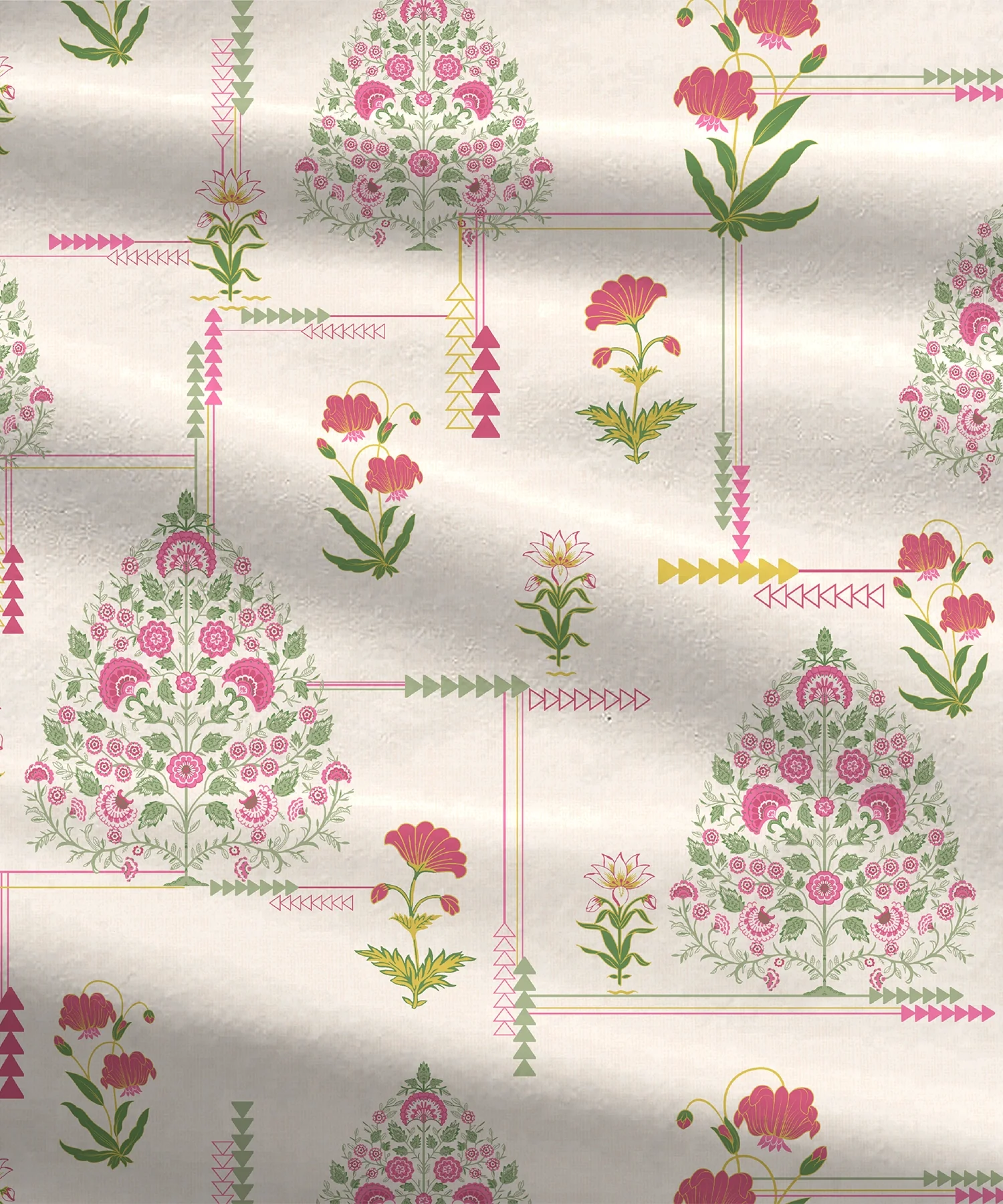 Home Essential Royal Bloom Queen Bedsheet Set, Gilded Dream Pink| 144TC Cotton| 2 Pillow Covers - Image 7