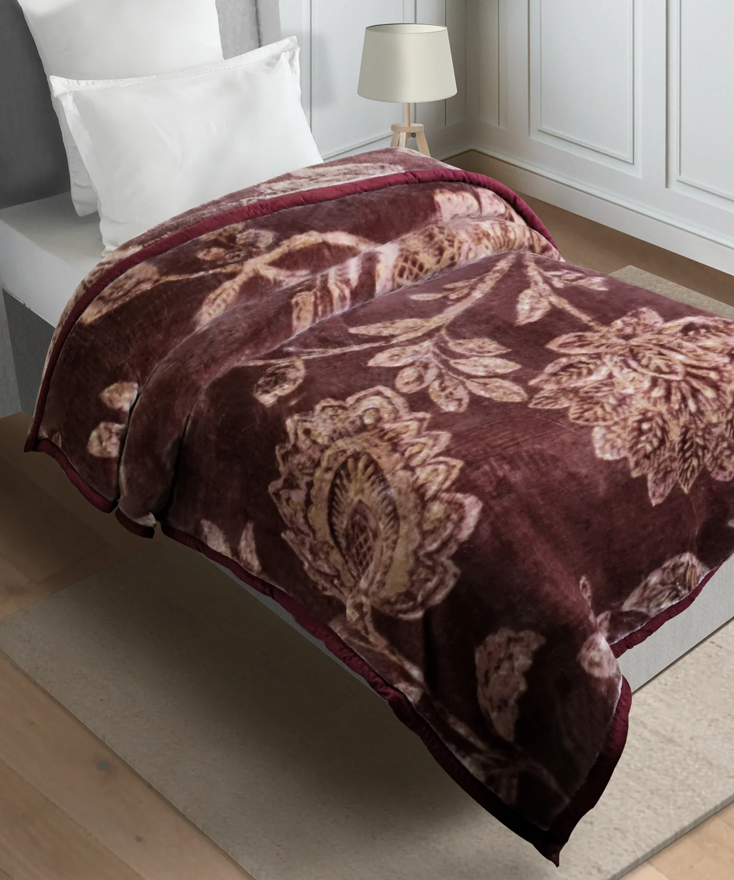 Home Essential Soft Sanctuary 1 Ply Single Flannel Blanket,Nora|1.8 KG - Image 2