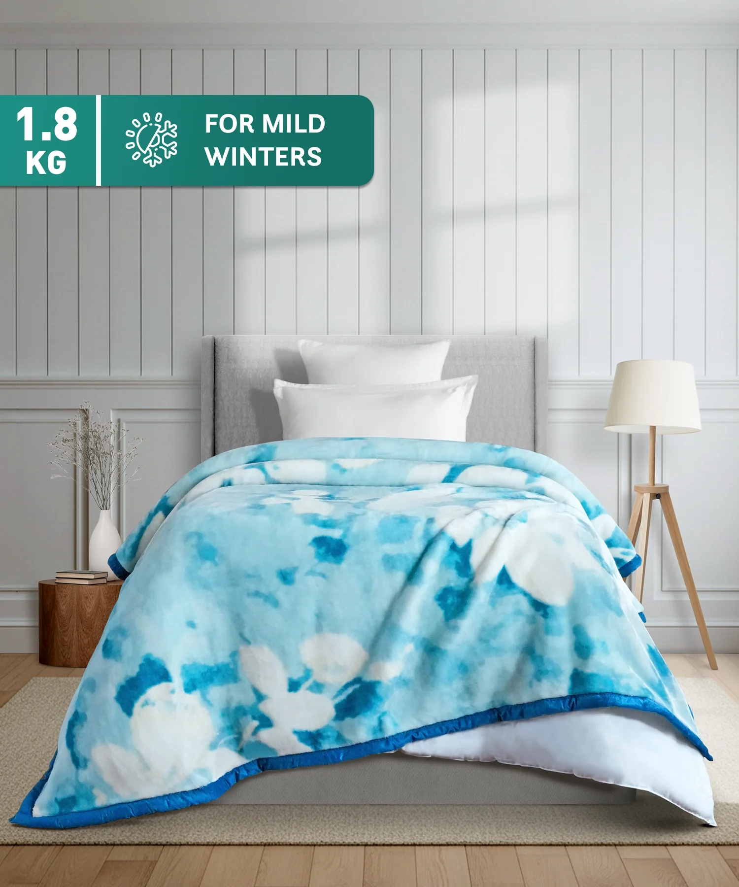 Home Essential Soft Sanctuary 1 Ply Single Flannel Blanket,Sofia|1.8 KG