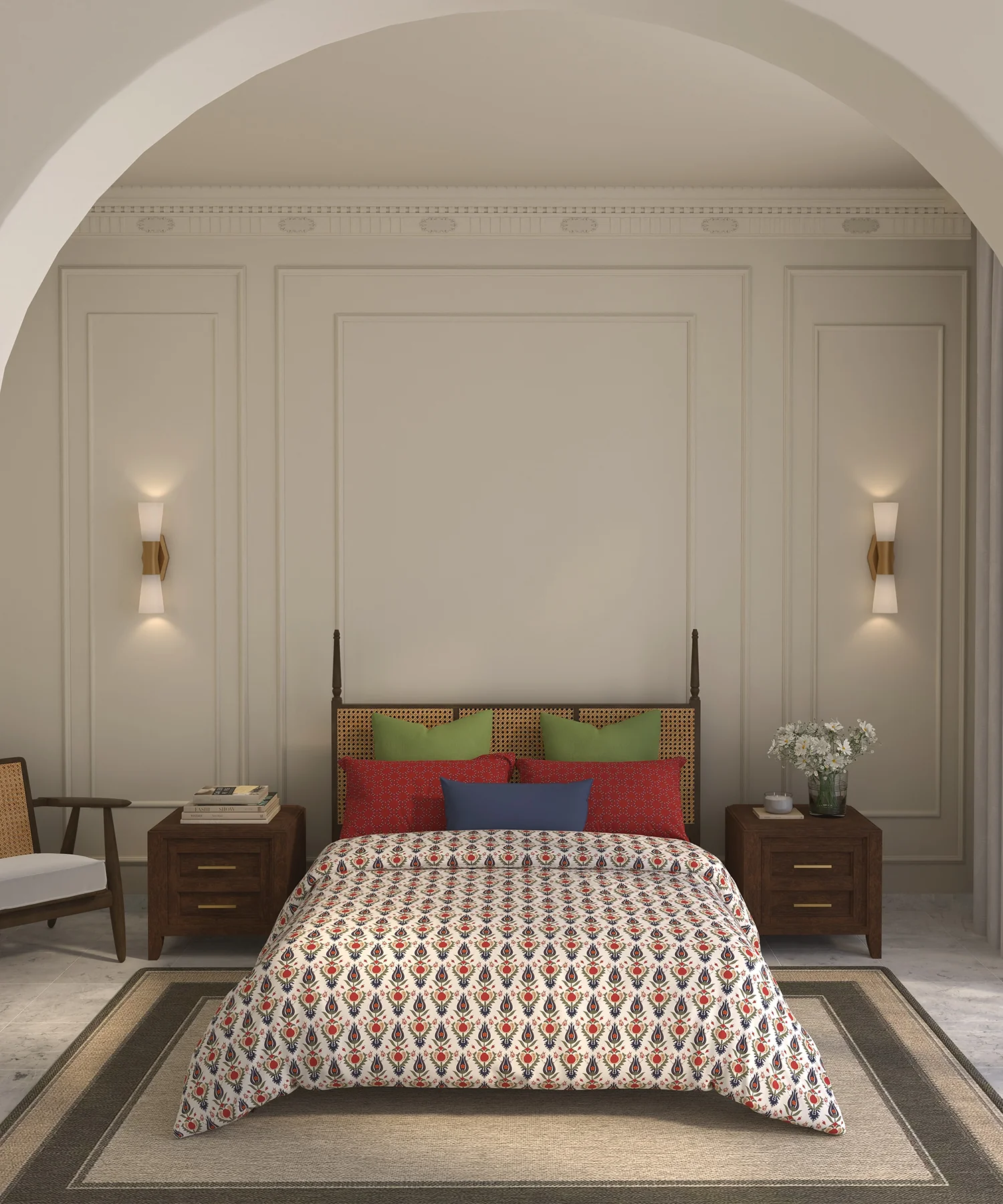 Home Essential Suzani Bedding Set, Bahar|144 TC Cotton| 4 Pc Set - Image 2