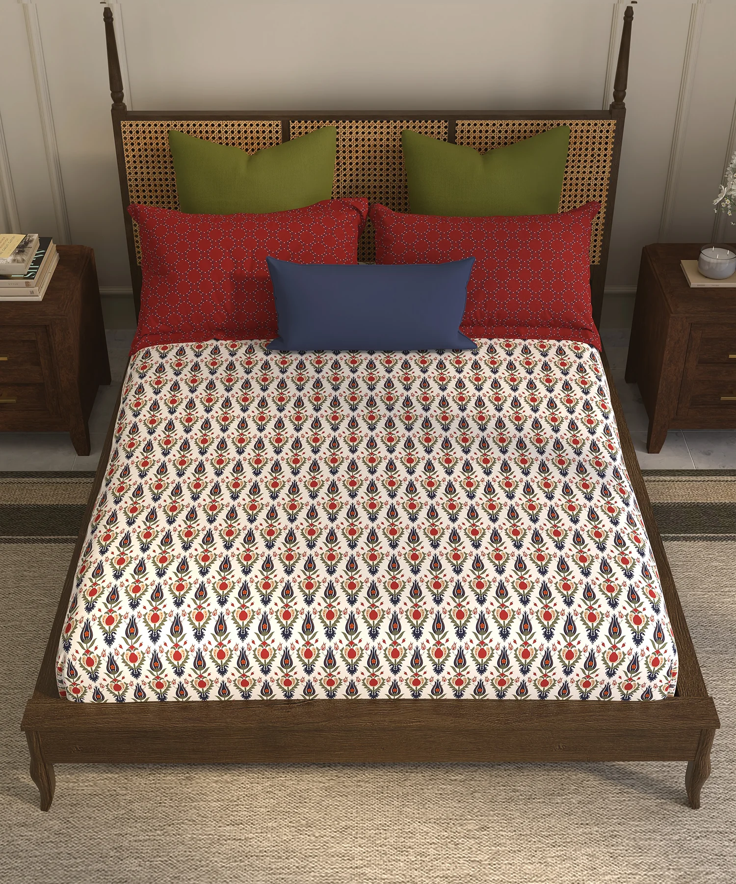 Home Essential Suzani Bedding Set, Bahar|144 TC Cotton| 4 Pc Set - Image 3