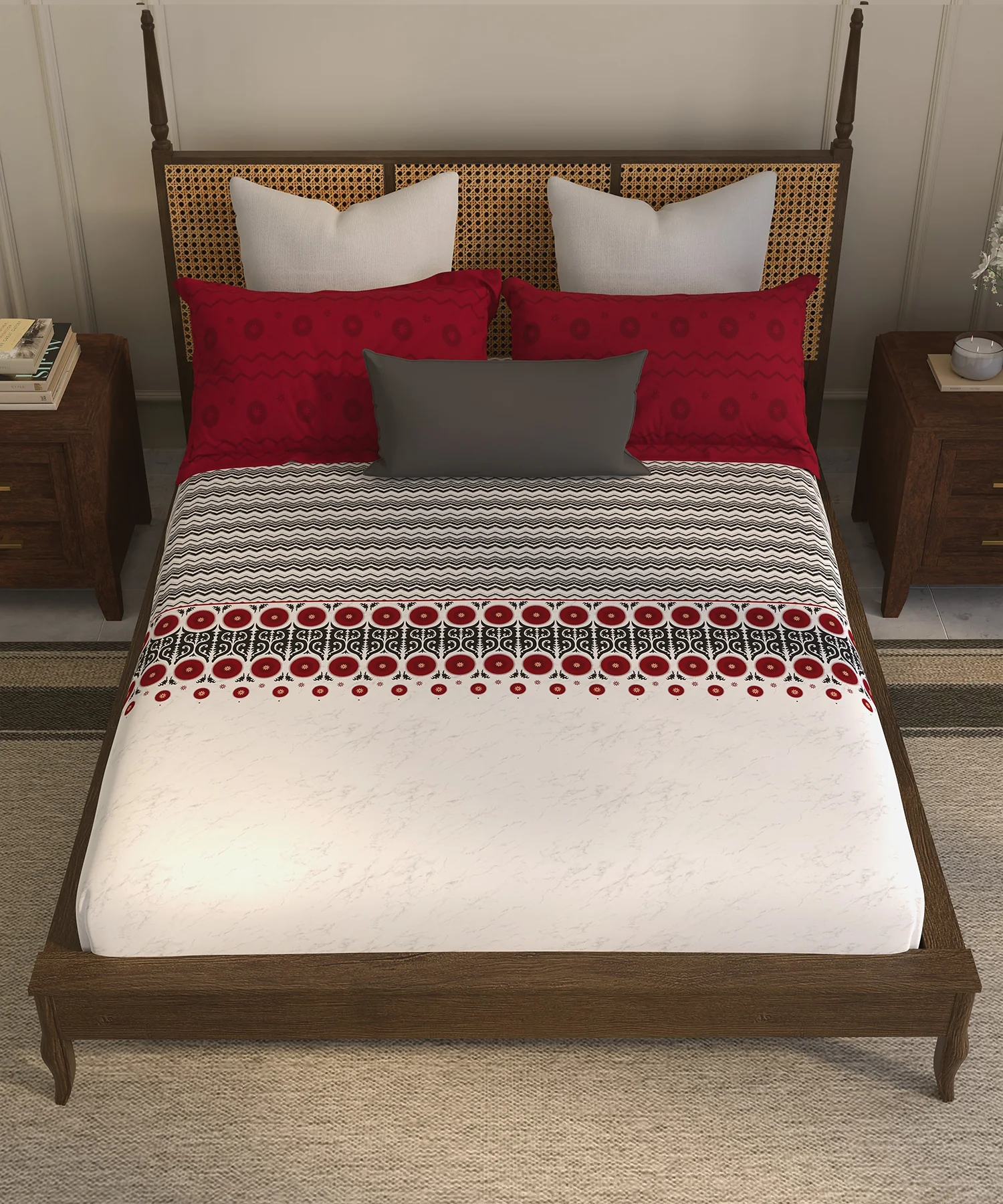 Home Essential Suzani Bedding Set, Chaand Bagh|144 TC Cotton| 4 Pc Set - Image 3