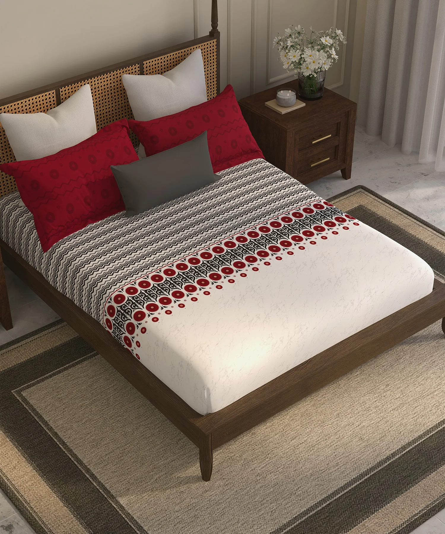 Home Essential Suzani Bedding Set, Chaand Bagh|144 TC Cotton| 4 Pc Set - Image 4