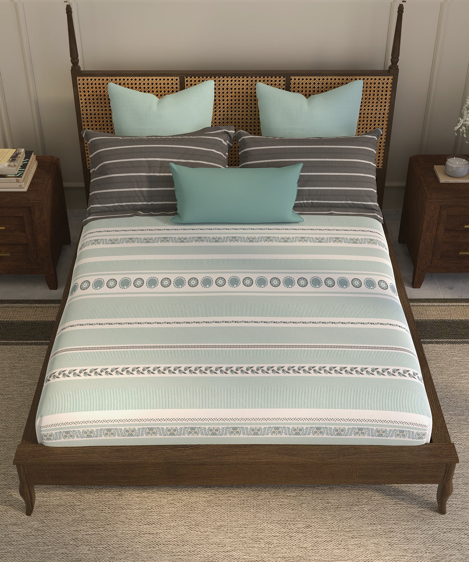 Home Essential Suzani Bedding Set, Naqsh|144 TC Cotton| 4 Pc Set - Image 3