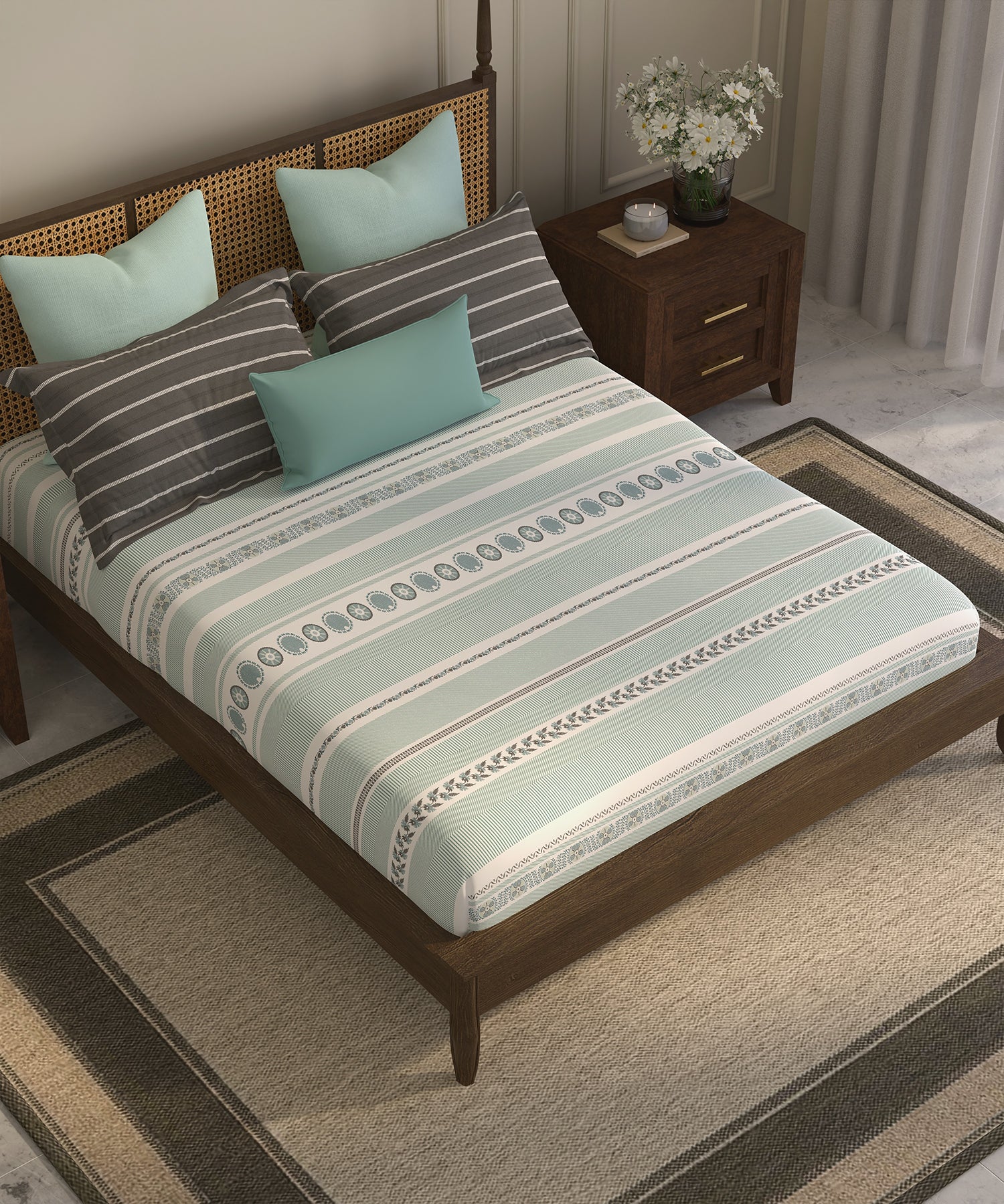 Home Essential Suzani Bedding Set, Naqsh|144 TC Cotton| 4 Pc Set - Image 4