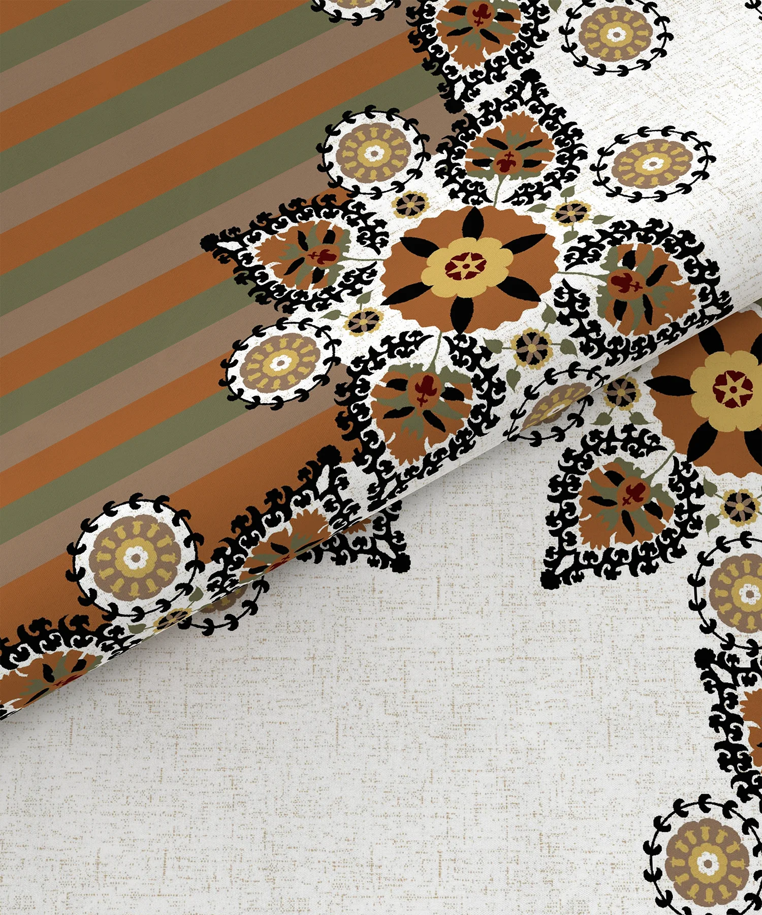 Home Essential Suzani King Bedsheet, Silsila|144TC Cotton| 2 Pillow Covers - Image 5