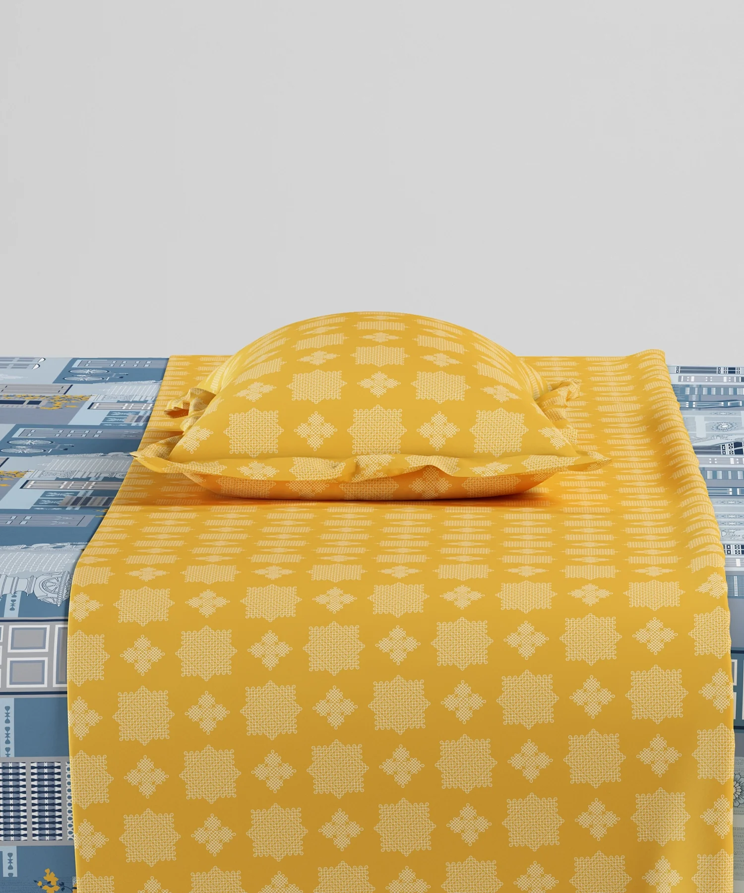 Home Essentials Namaste Bharat Bedding Set, Dakshin Dwaar Blue | 144 TC Cotton|4 Pc Set - Image 5