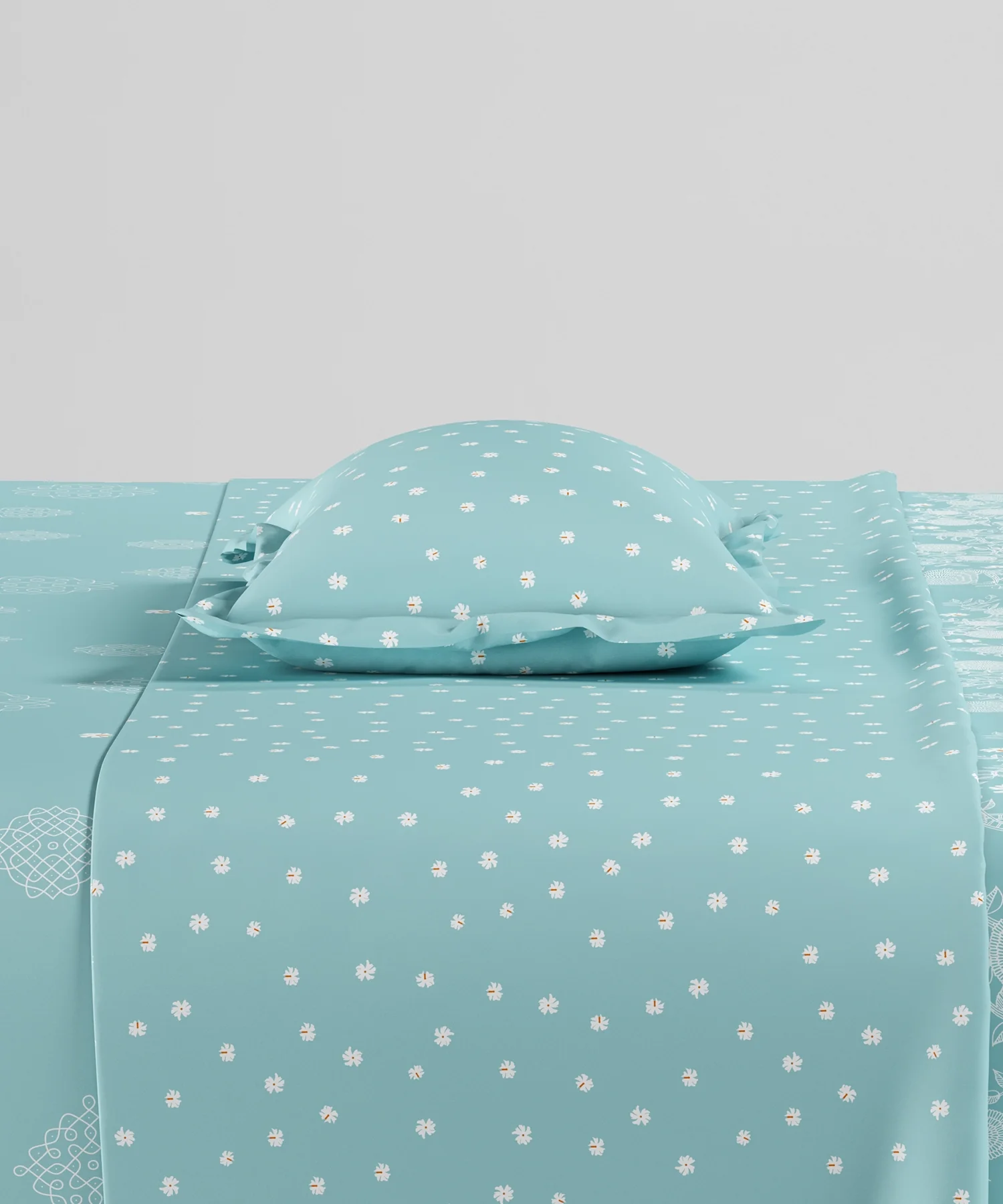 Home Essentials Namaste Bharat Bedding Set, Kolam Streets Blue | 144 TC Cotton|4 Pc Set - Image 5