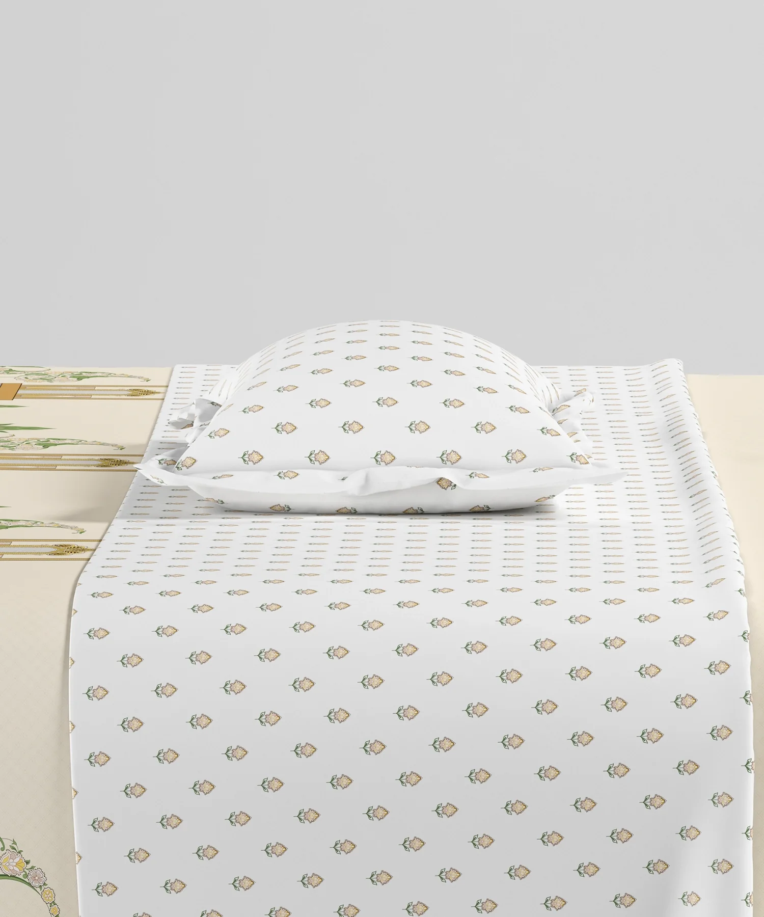 Home Essentials Namaste Bharat Bedding Set, Vatsalya Orche| 144 TC Cotton|4 Pc Set - Image 5