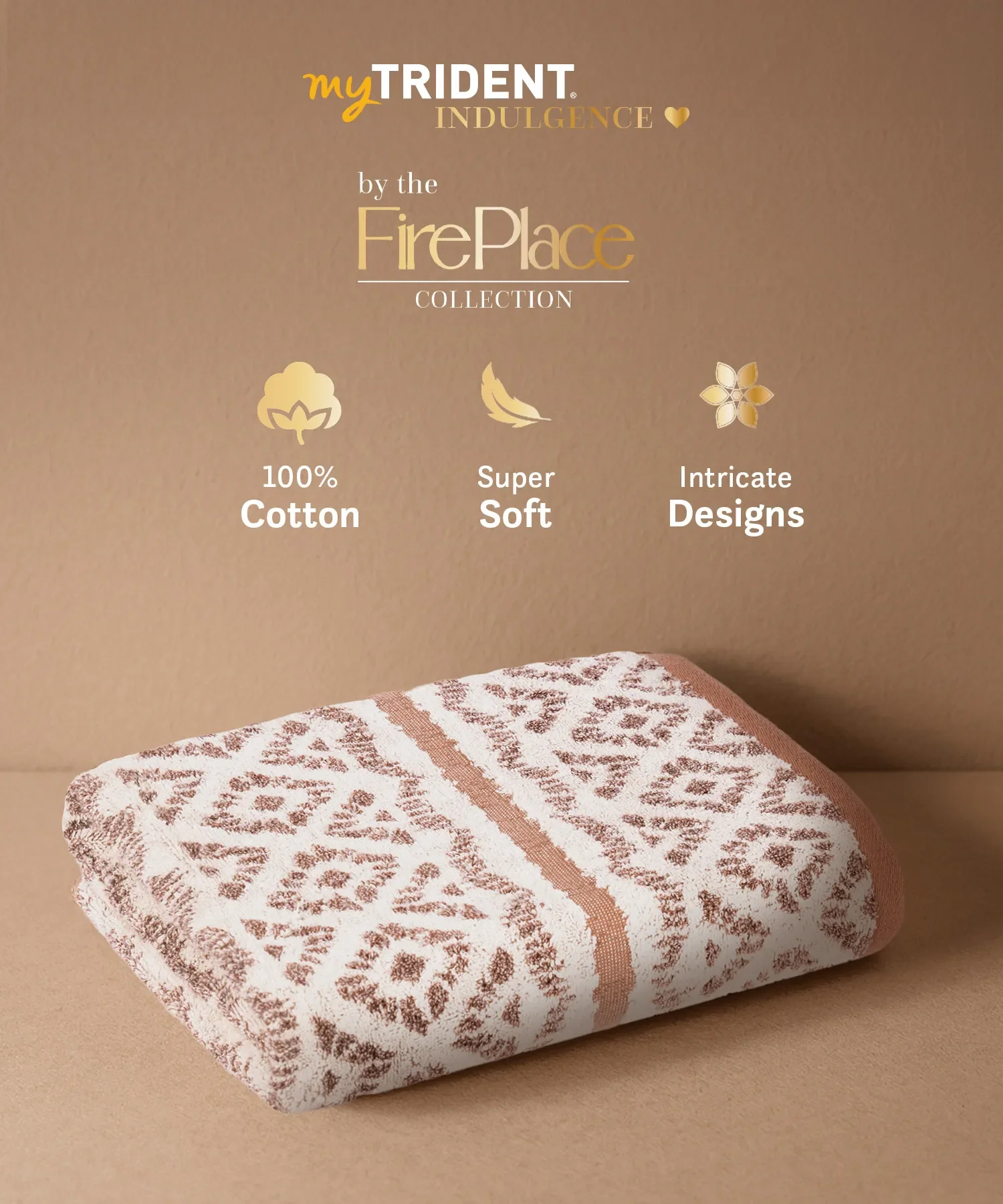 Indulgence By The FirePlace Bath Towel, Super Soft, Intricate Design, 600 GSM, Kelle - Image 3