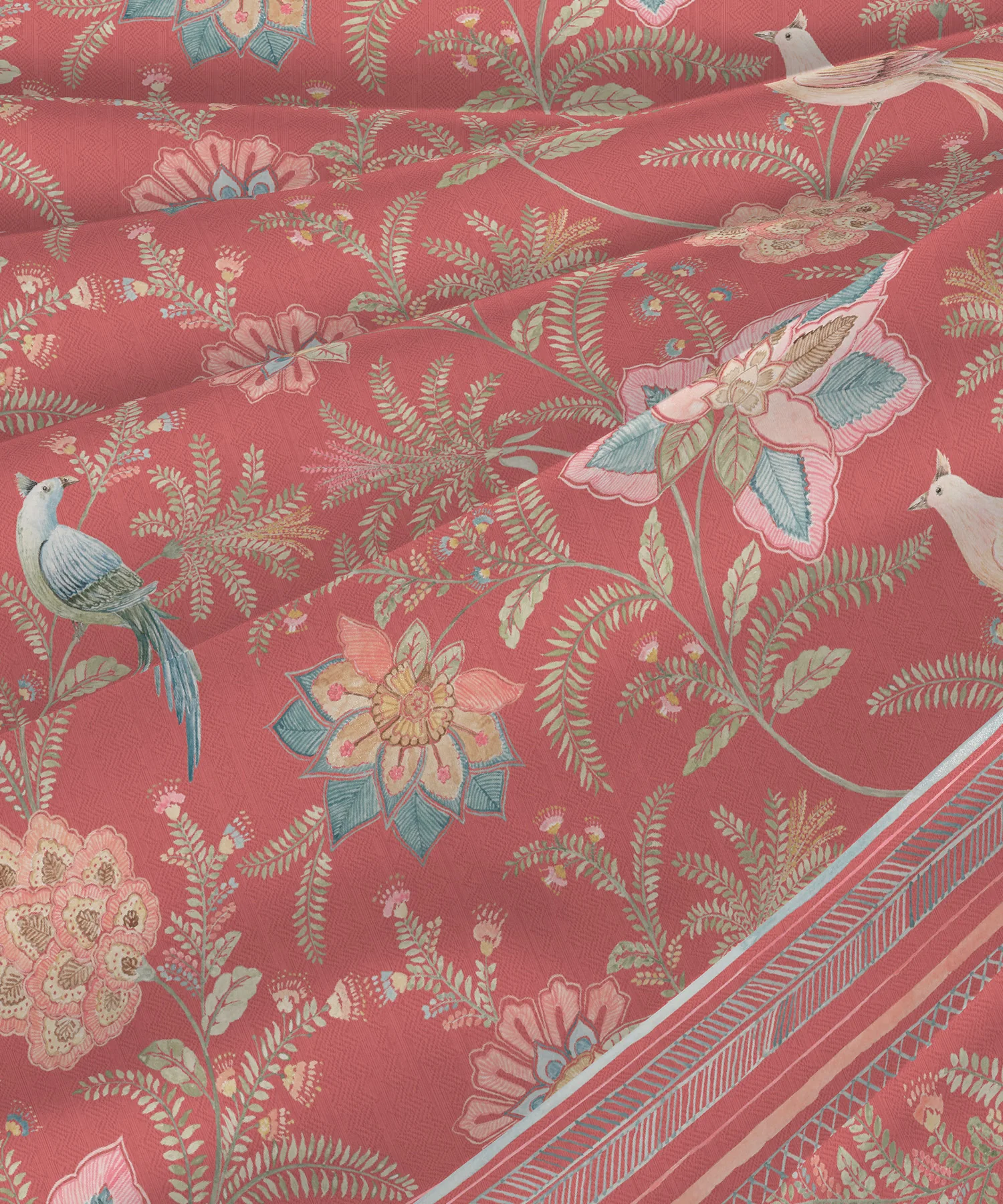 Indulgence Painterly Pattern King Bedsheet Set, Valencia|300 TC Cotton| 4 Pillow Covers - Image 5