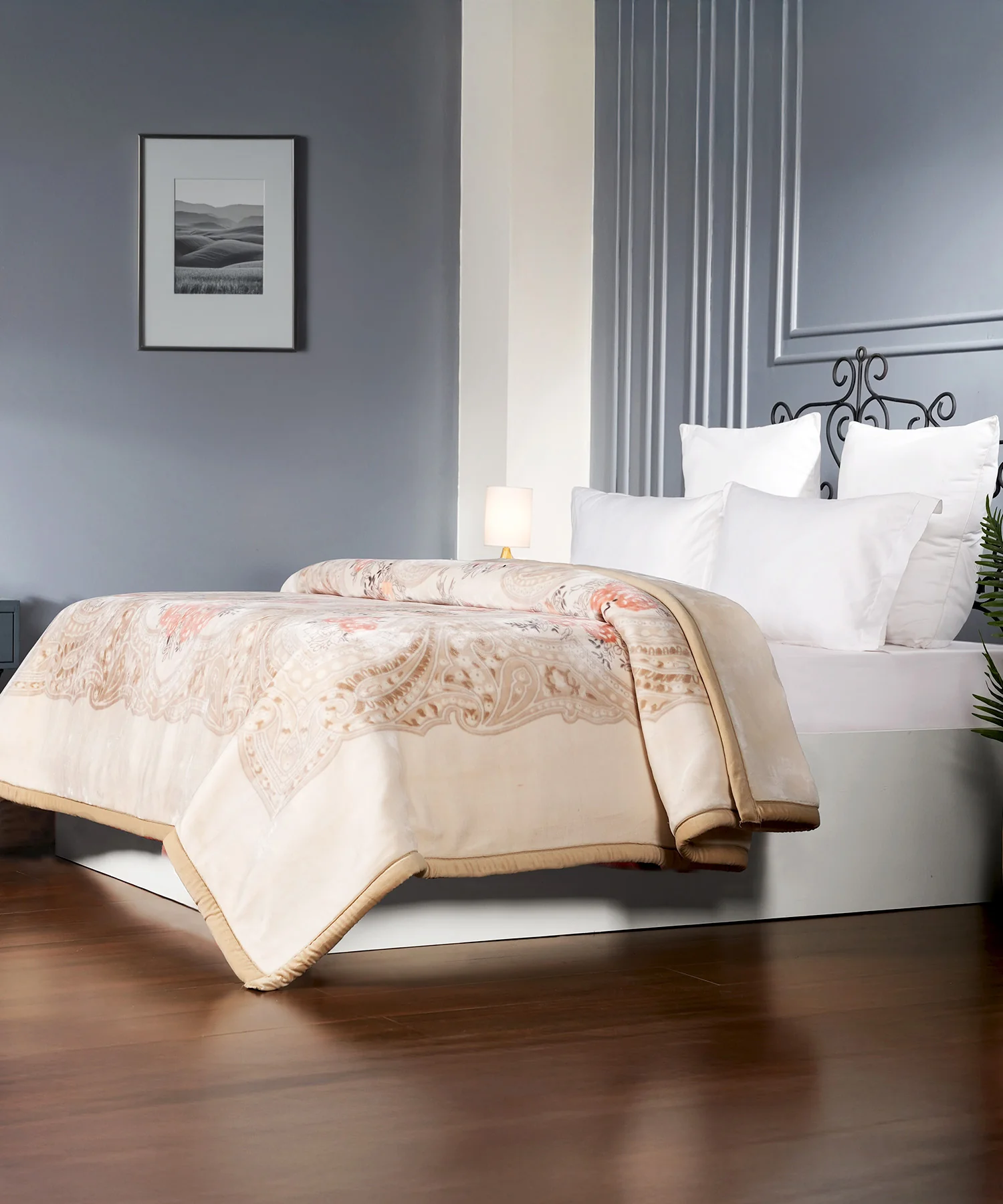 Indulgence Plush Paradise 2 ply Double Blanket, Adelia| 5.5kg - Image 2