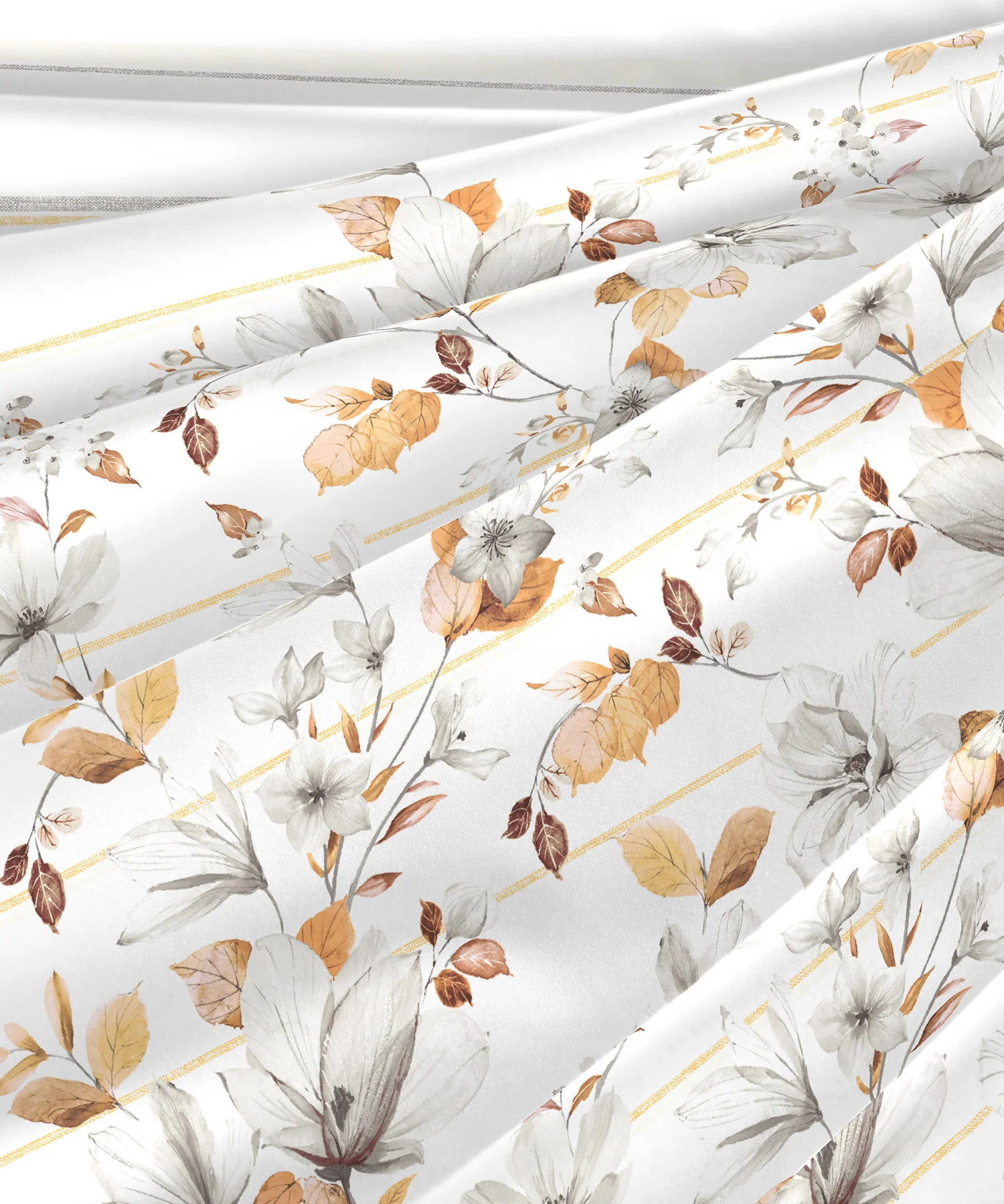 Indulgence King Bedsheet Set, Camellia Ochre|300 TC Cotton|4 Pillow Covers - Image 6
