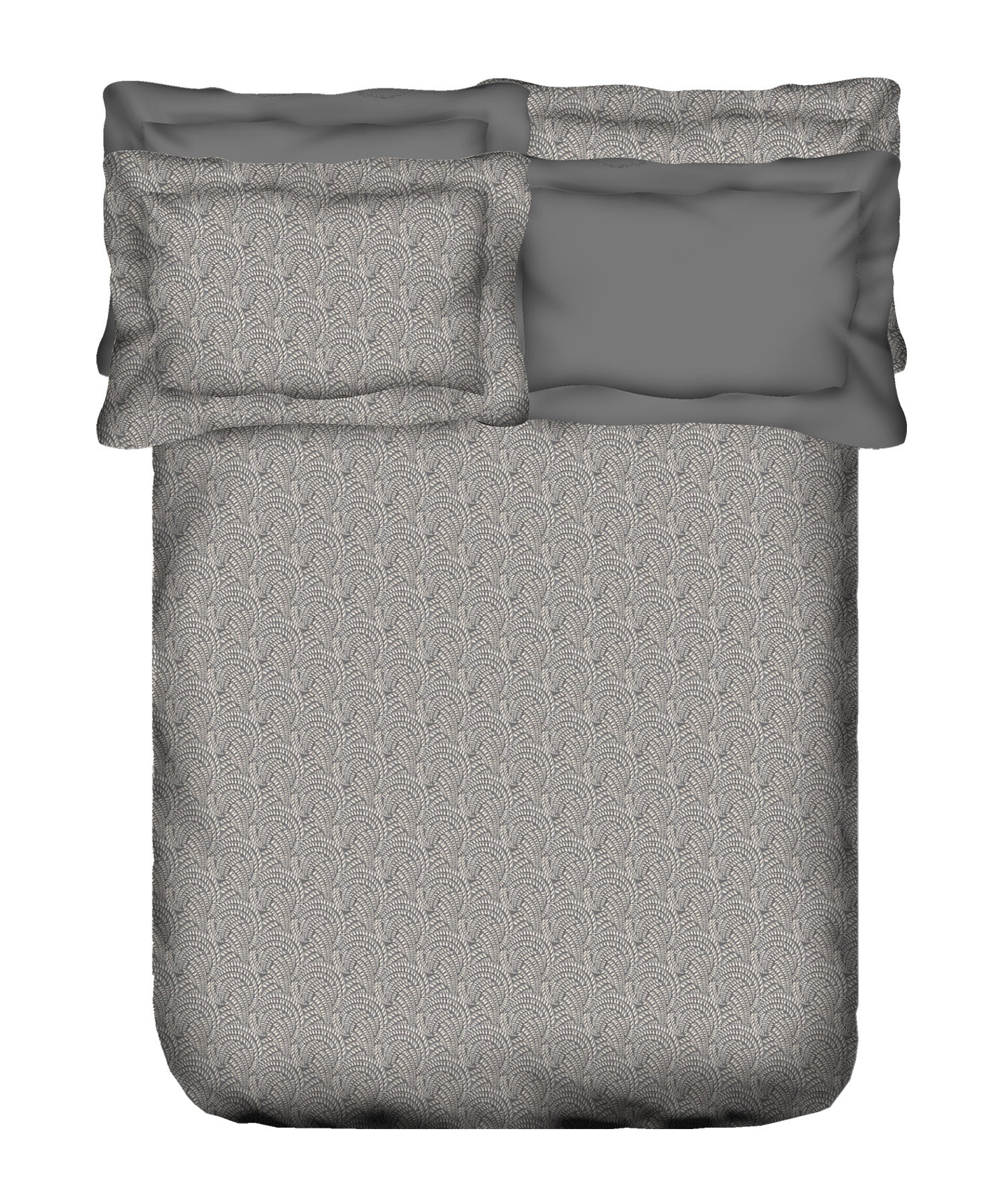 Indulgence King Bedsheet Set, Notch Charcoal|300 TC Cotton|4 Pillow Covers - Image 5