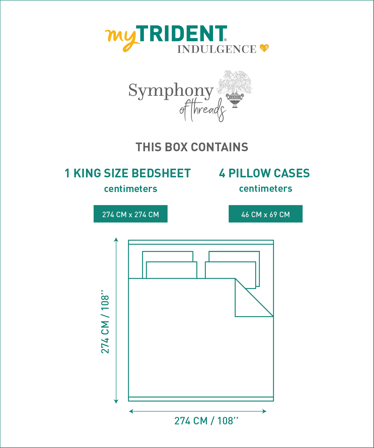 Indulgence Symphony of Threads King Bedsheet Set, Perfectly Pale| 300 TC Kasturi Cotton|4 Pillow Covers - Image 8