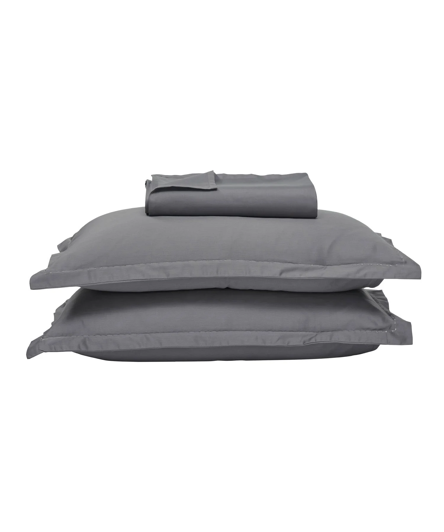 Indulgence Solid King Bedsheet, METAL GRAY |300 TC Cotton|2 Pillow Covers|Thermal Regulation - Image 4