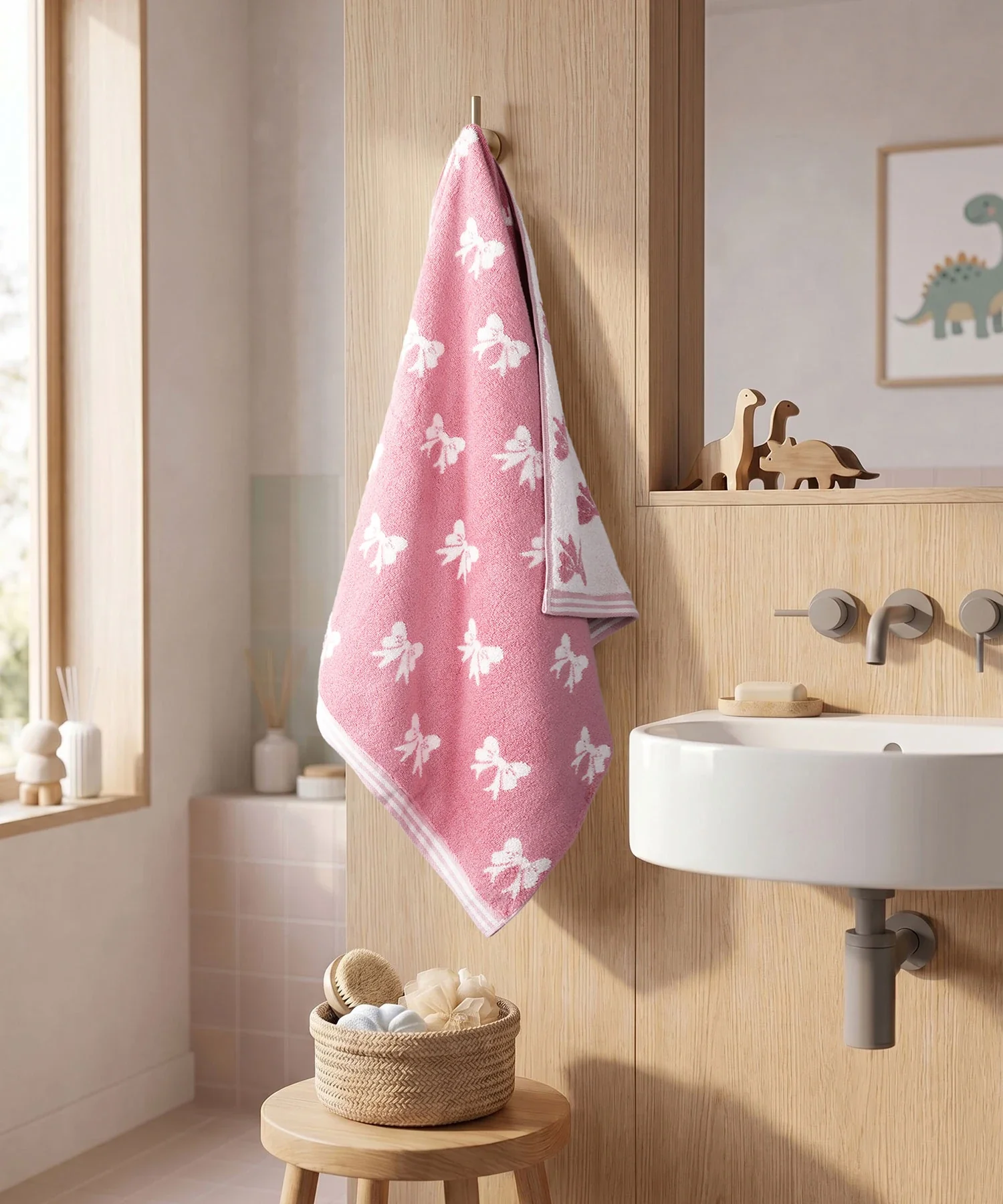 Juniors Bath Towel, Bow| 550 GSM | 100% Premium Cotton - Image 2
