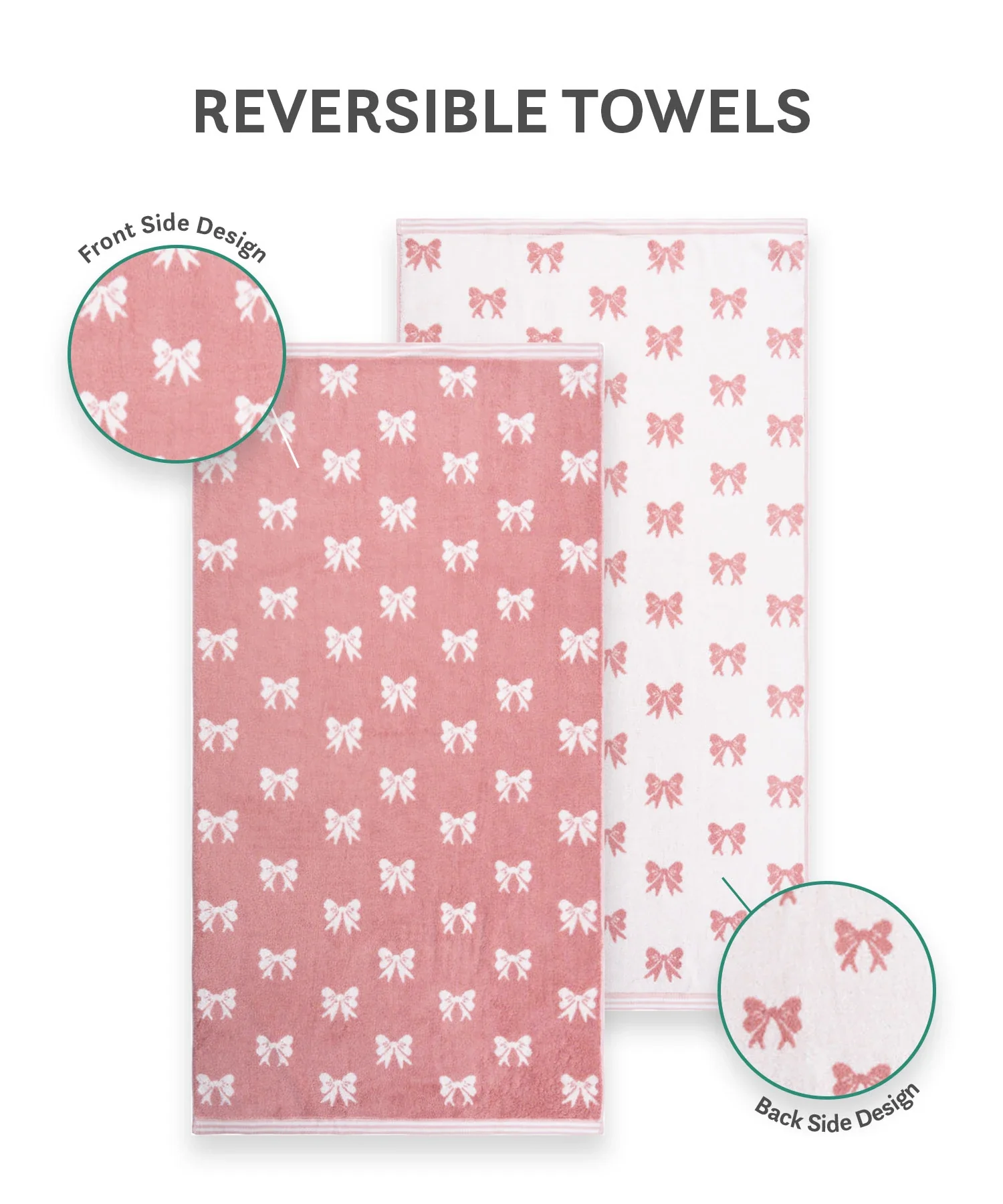 Juniors Bath Towel, Bow| 550 GSM | 100% Premium Cotton - Image 7