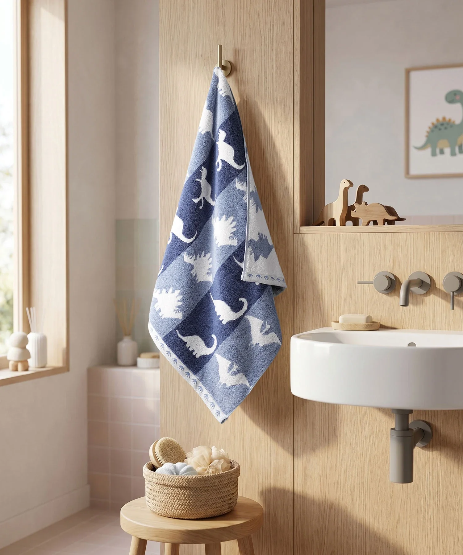 Juniors Bath Towel, Dino| 550 GSM | 100% Premium Cotton - Image 2