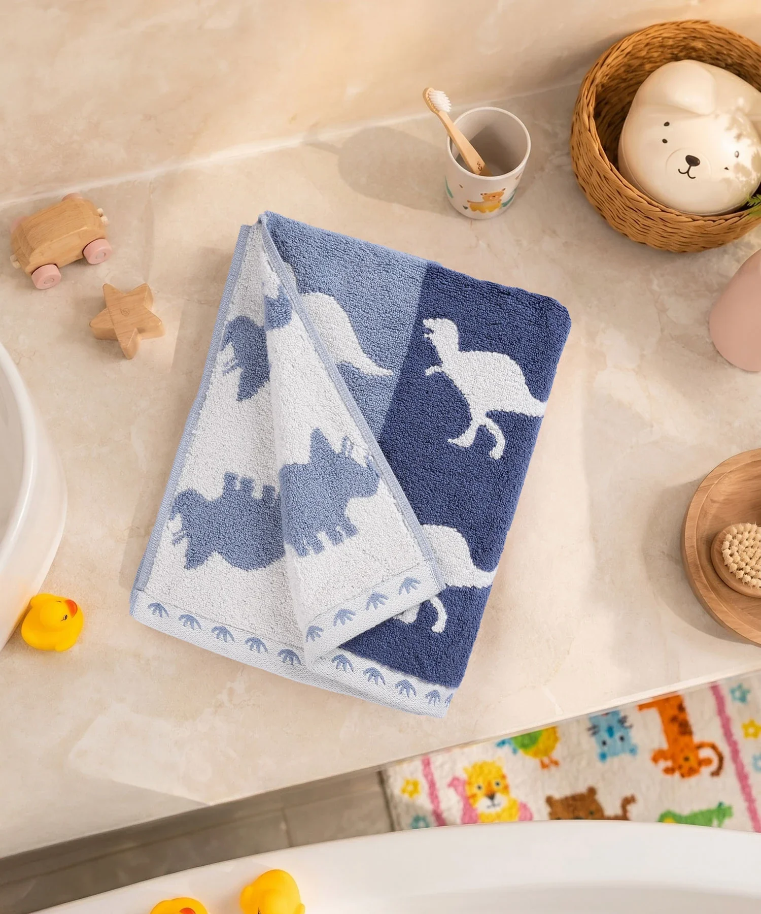Juniors Bath Towel, Dino| 550 GSM | 100% Premium Cotton - Image 3