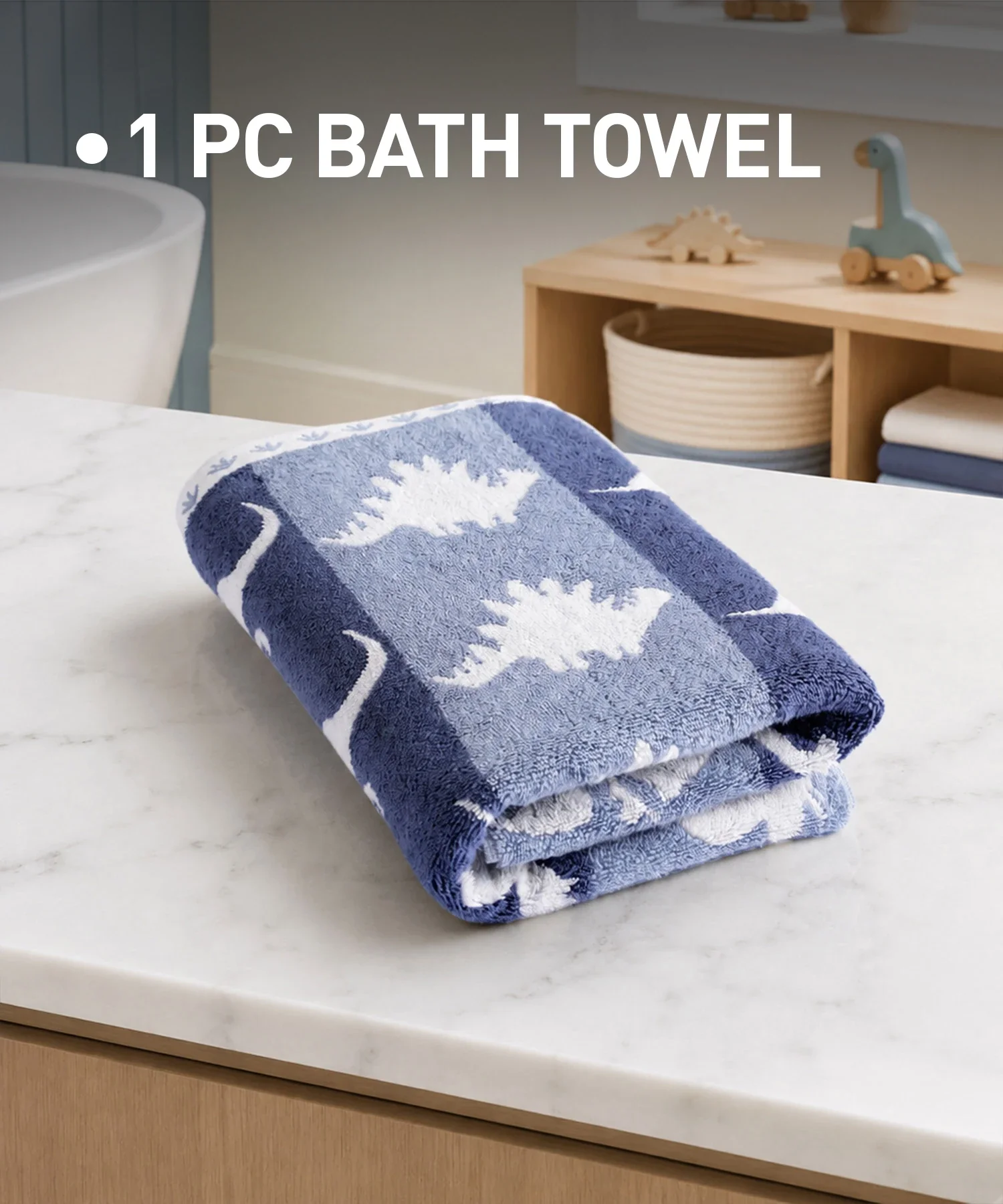 Juniors Bath Towel, Dino| 550 GSM | 100% Premium Cotton - Image 4