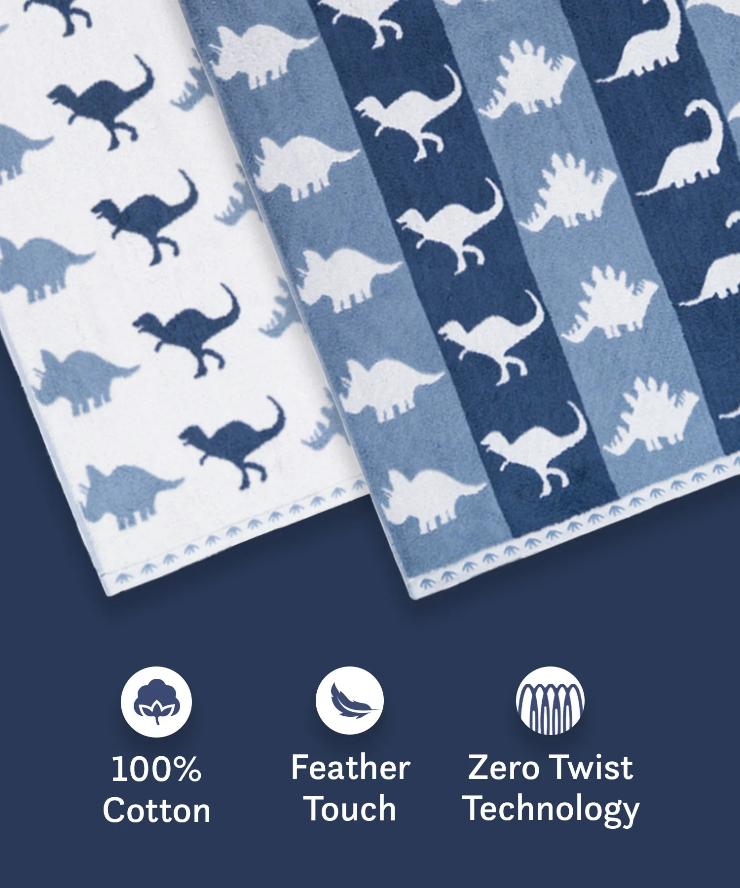 Juniors Bath Towel, Dino| 550 GSM | 100% Premium Cotton - Image 5